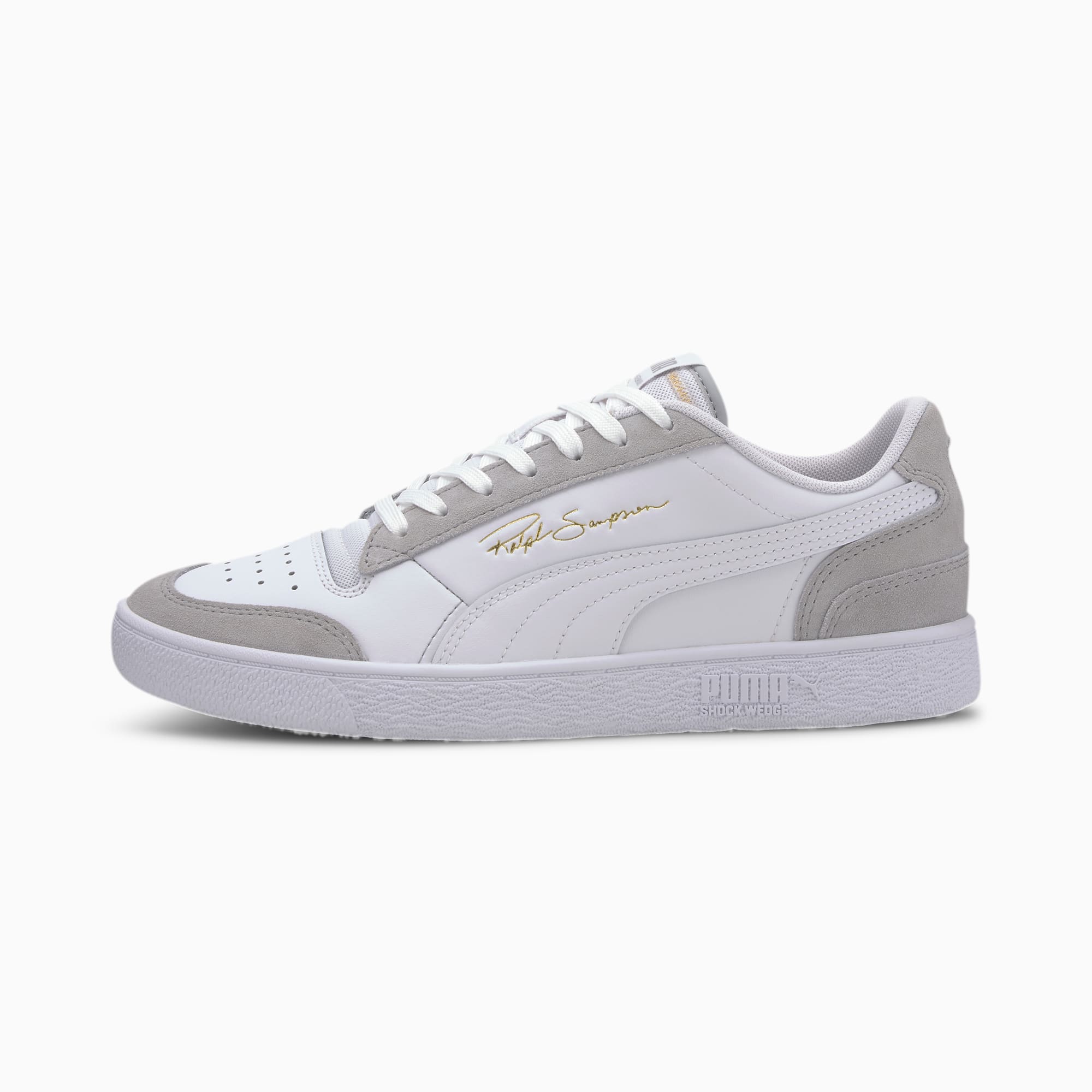 puma ralph sampson perforated leather trainers in pastel
