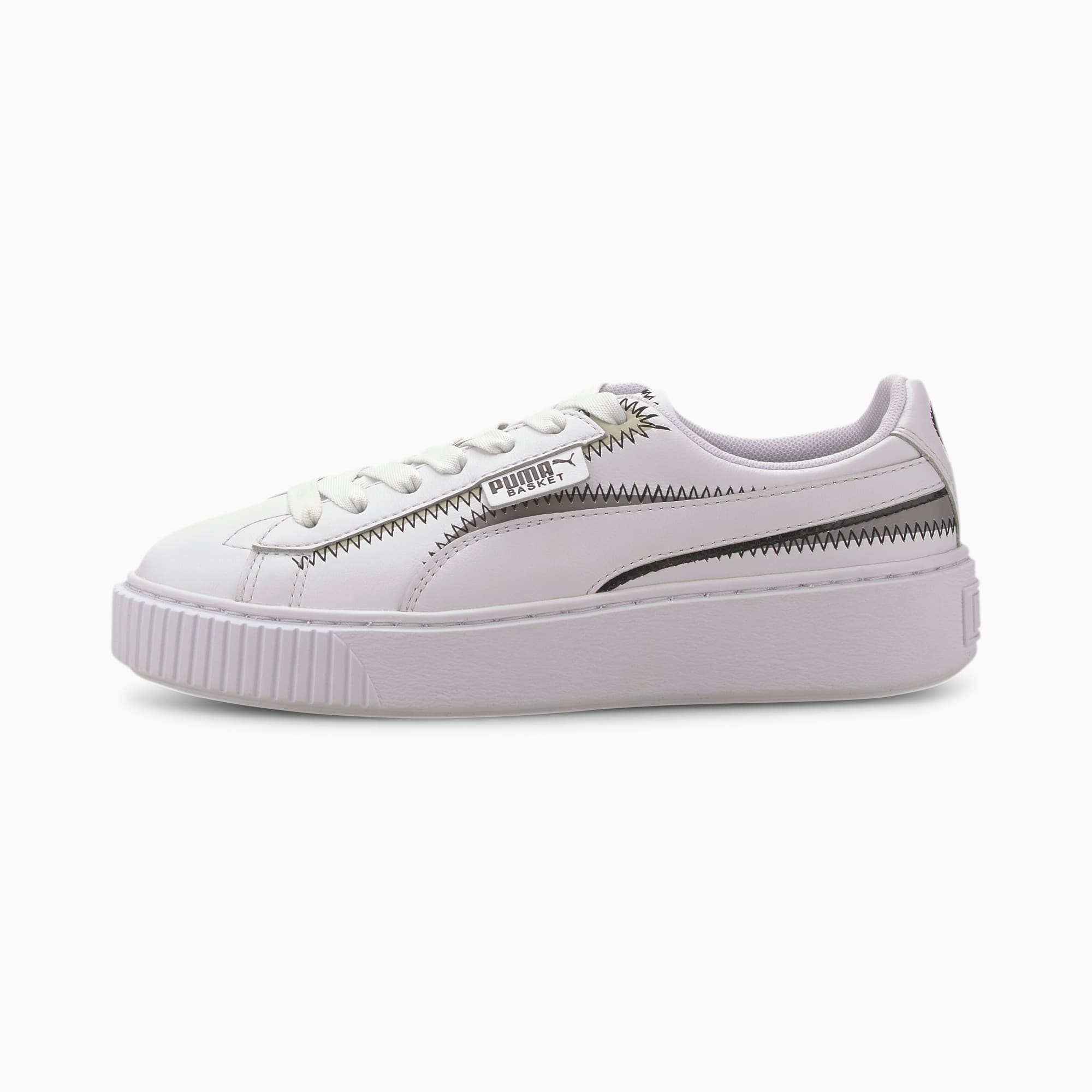 white platform puma sneakers