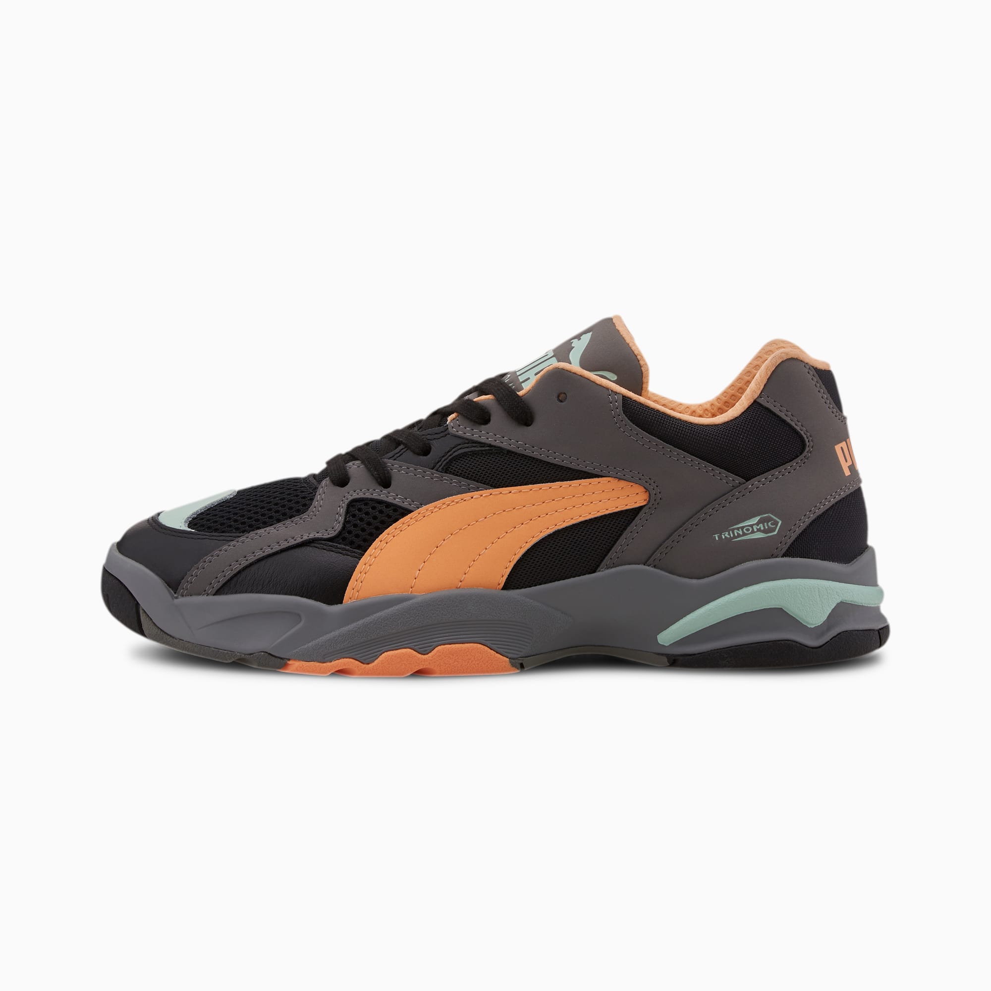 Performer Clay Trainers, Puma Black-Cantaloupe-Mist Green, large-SEA