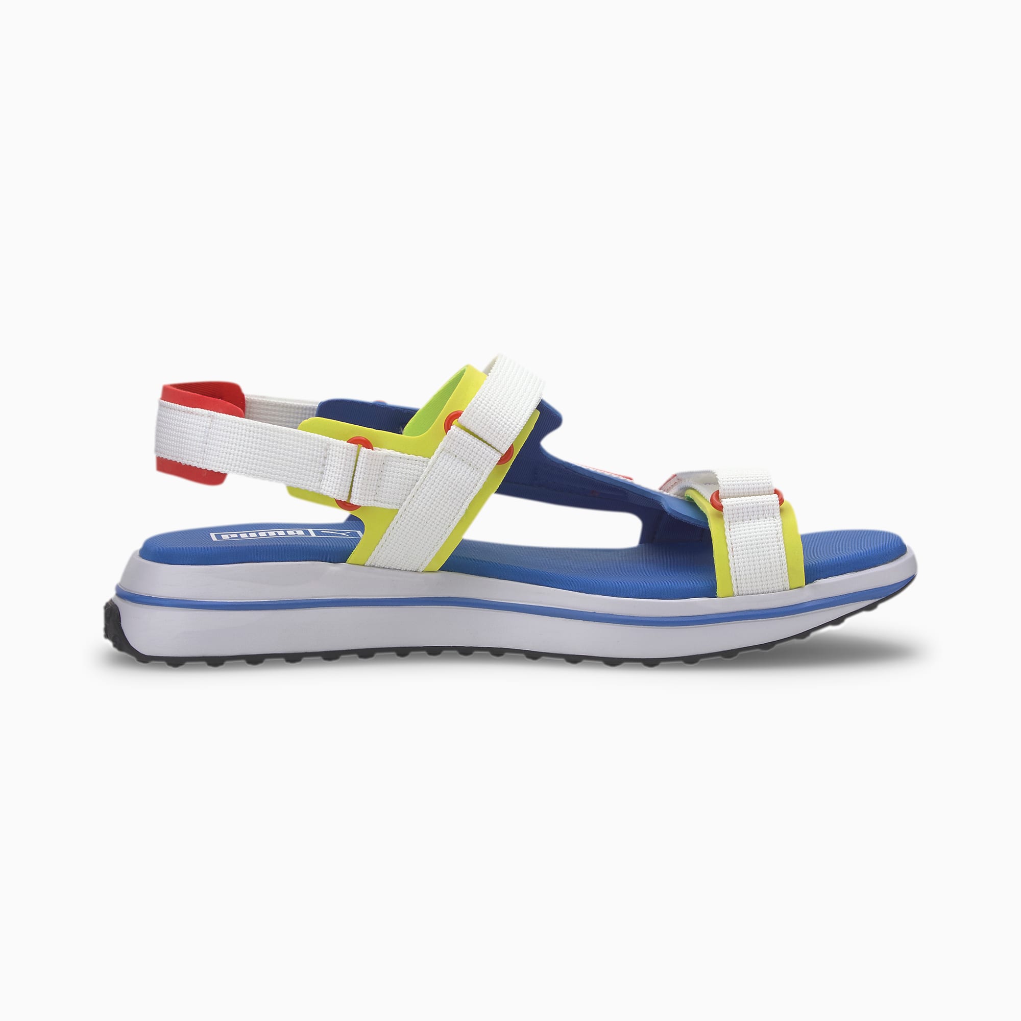 Future Rider Game On Sandals Dazzling Blue Puma White High Risk Red Yellow Alert Puma Slides Sandals Puma