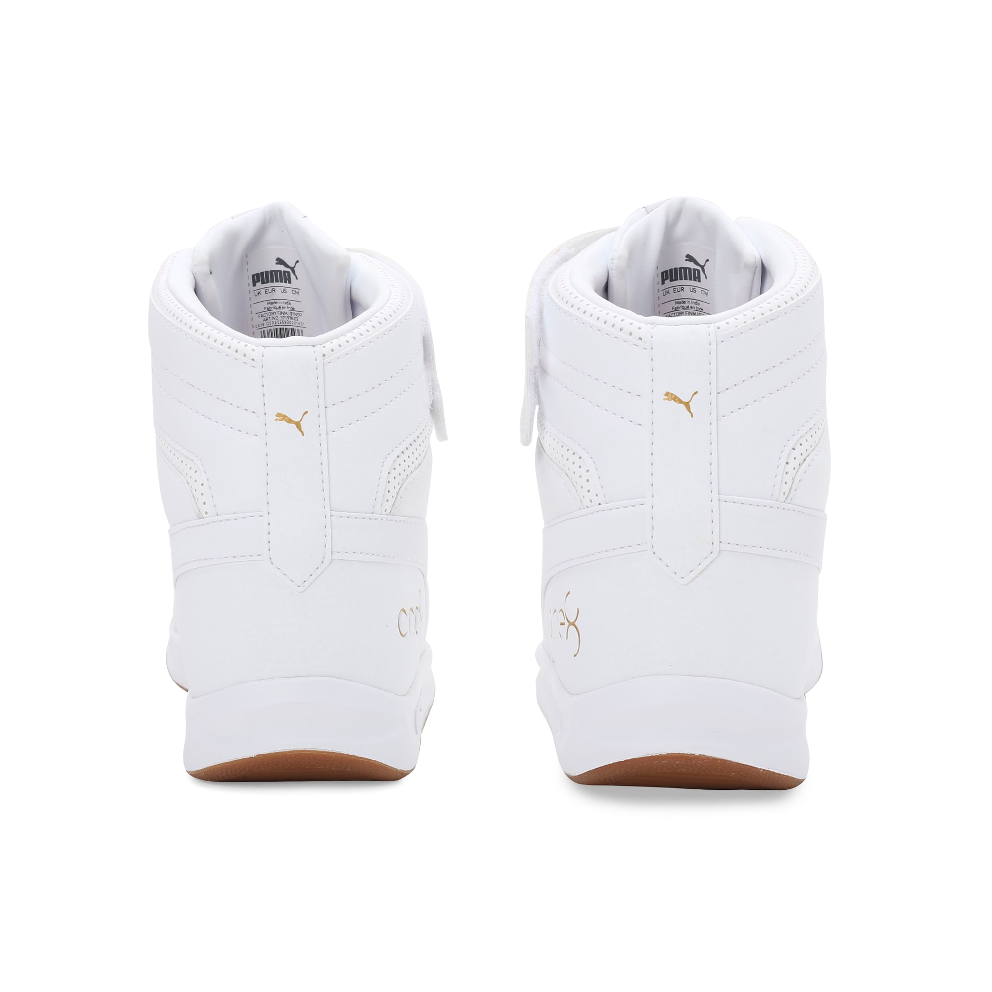 puma one8 mid white ankle high sneakers