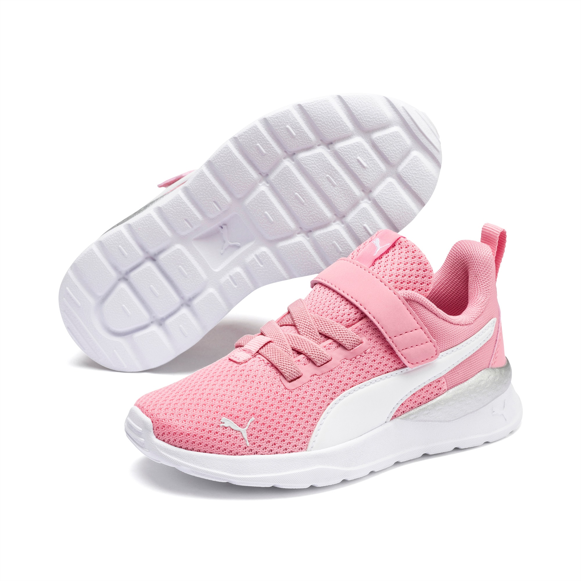 Anzarun Lite Kids' Trainers, Peony-Puma White, large