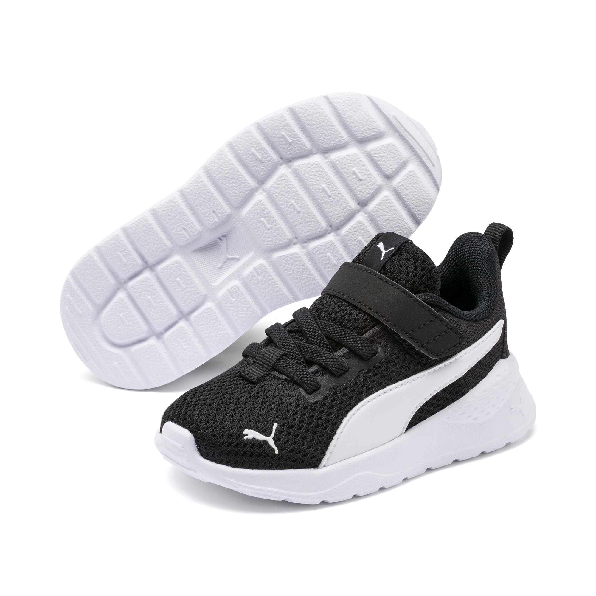 Anzarun Lite Babies' Trainers, Puma Black-Puma White, large