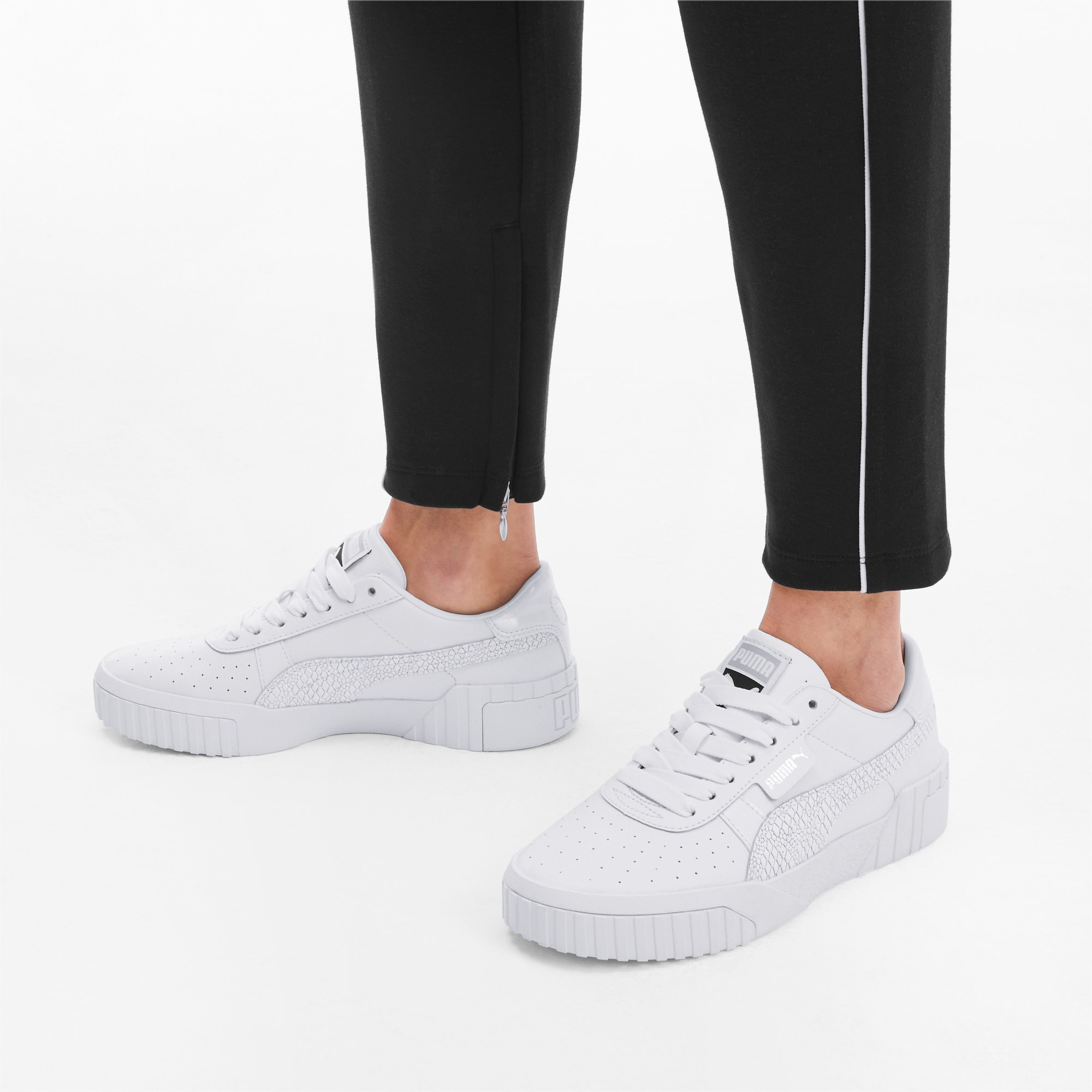 puma cali white silver