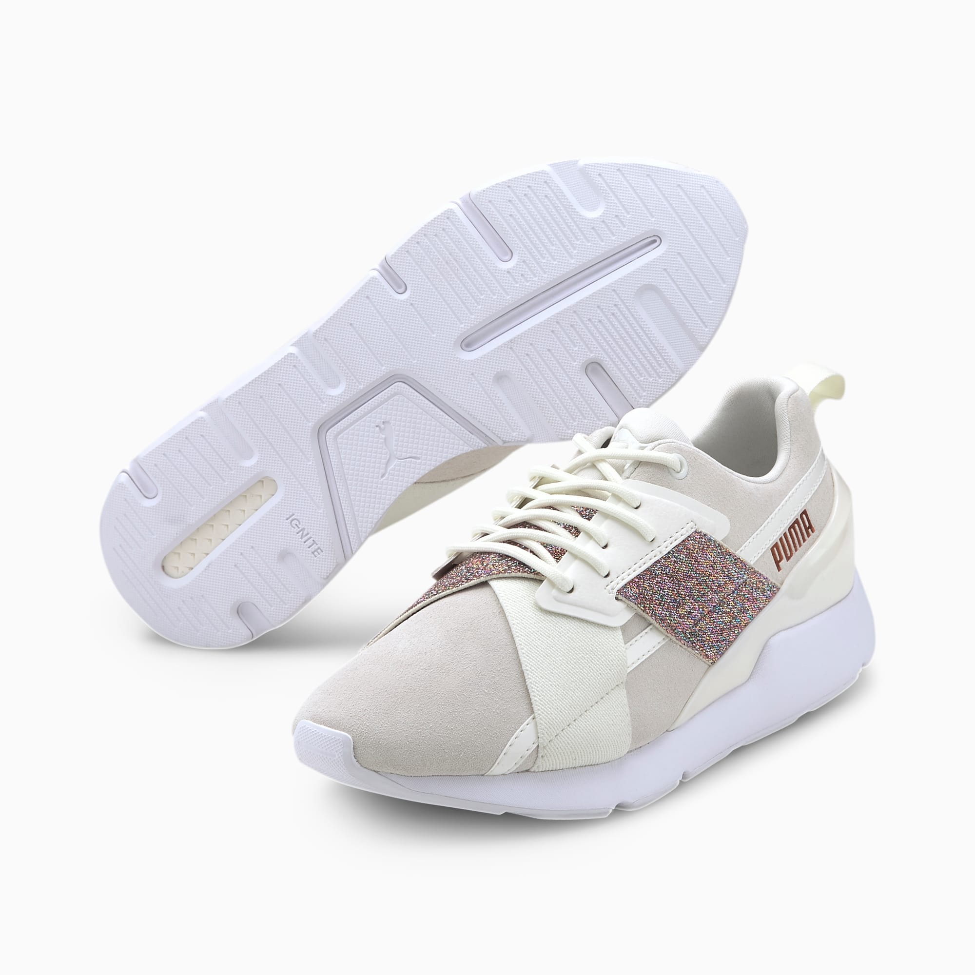 Puma Muse X-2 WN - Zapatillas deportivas para mujer, color blanco y rosa