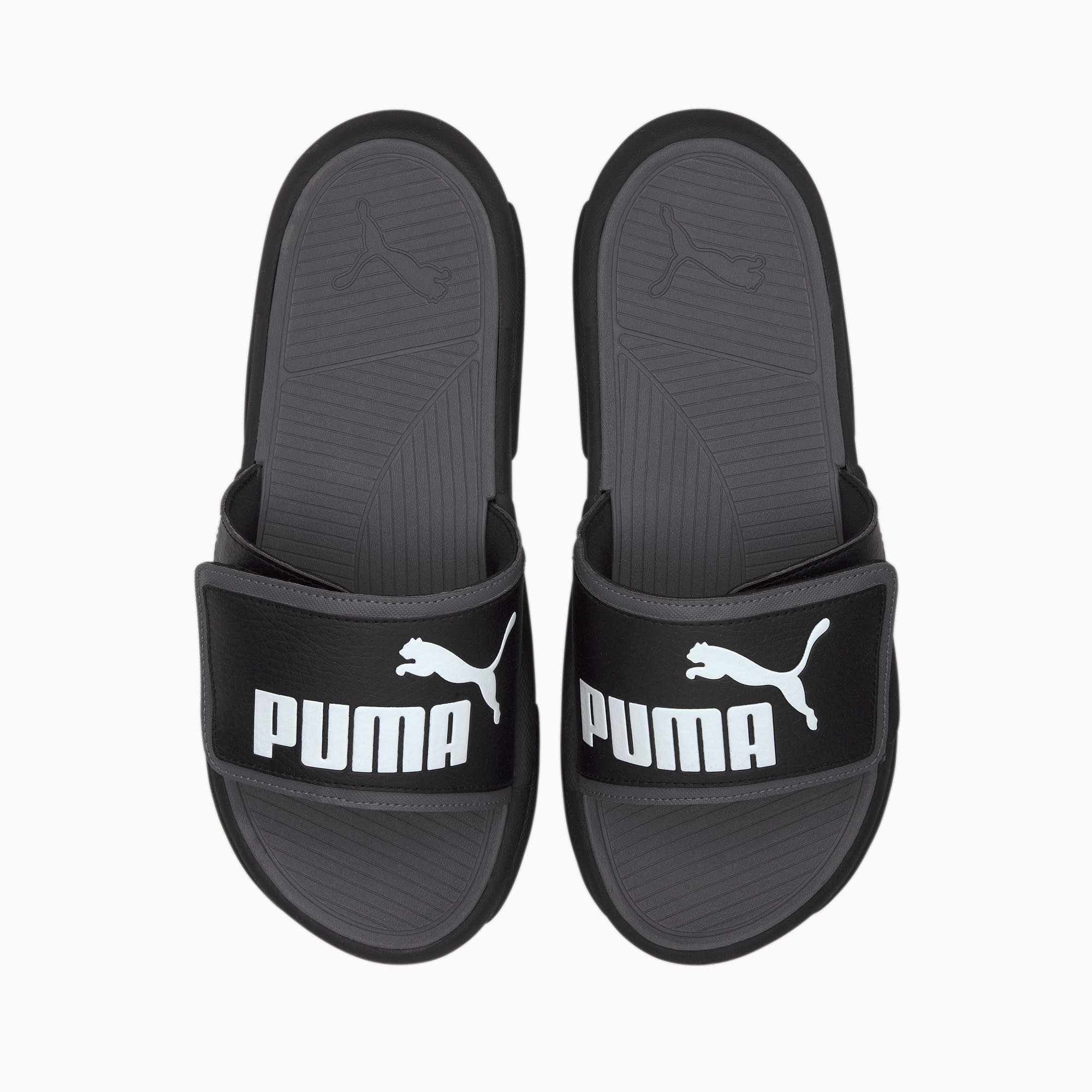 black puma slides
