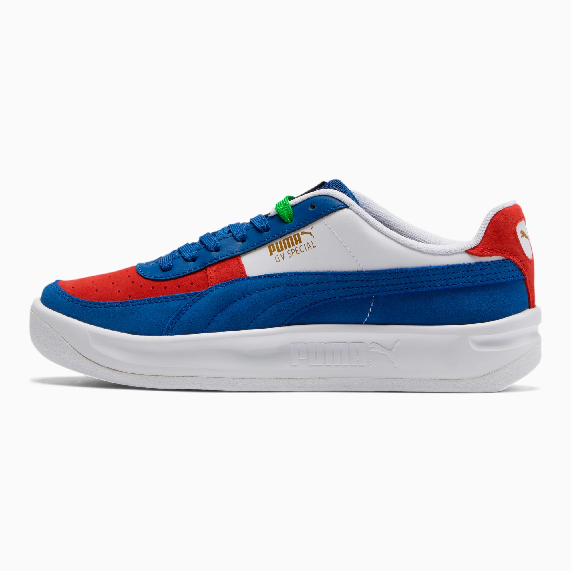 puma red white blue shoes