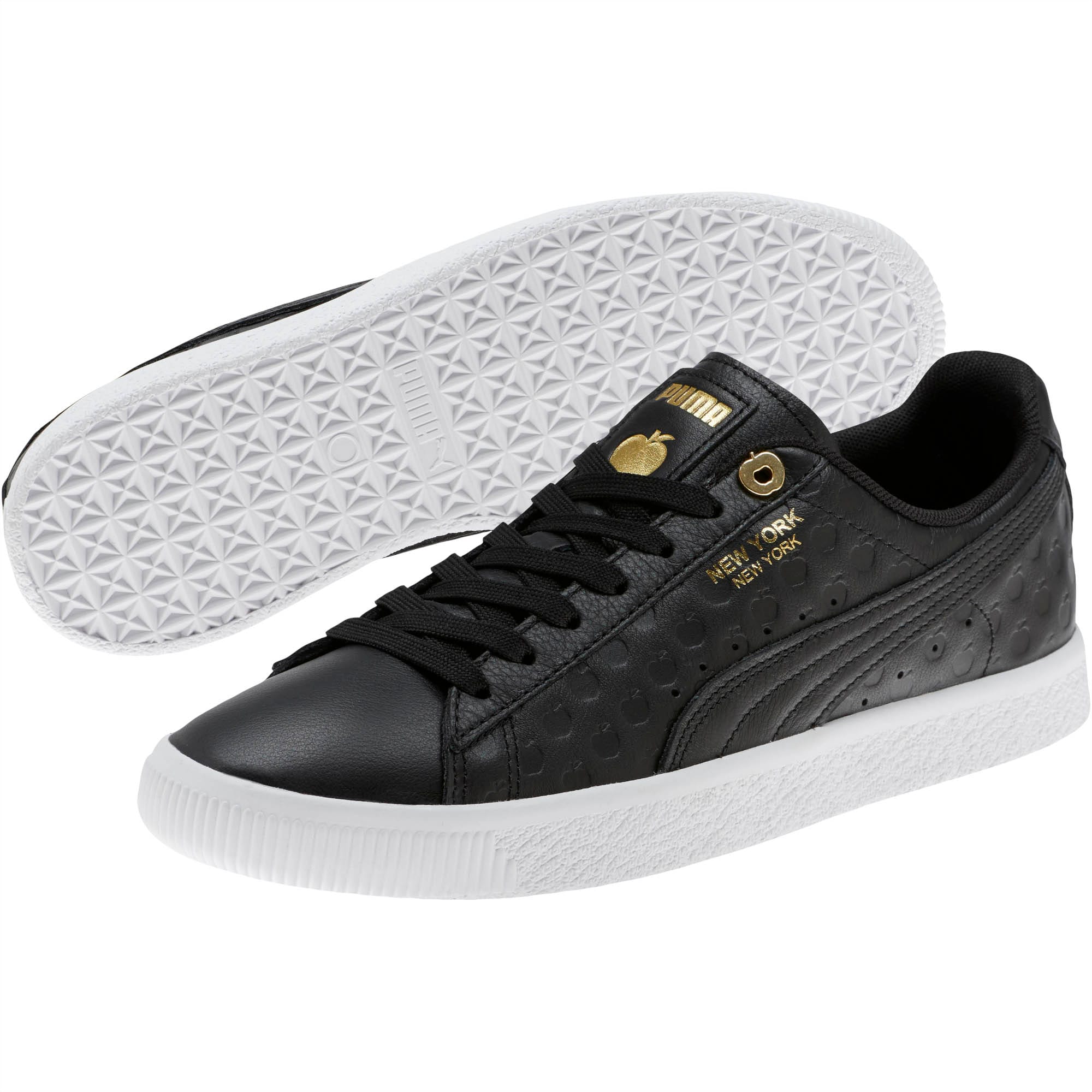 puma clyde gold black