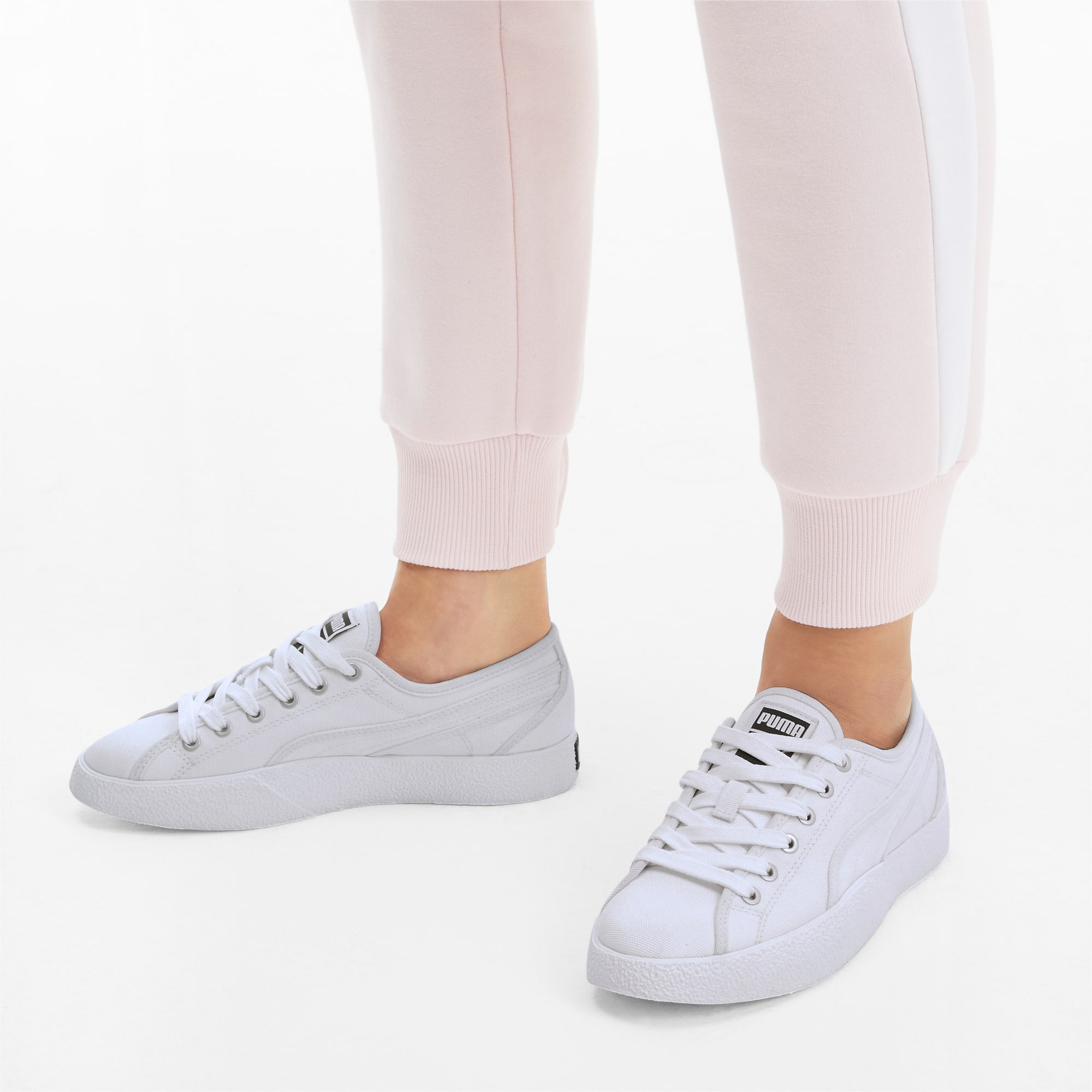 puma white canvas sneakers