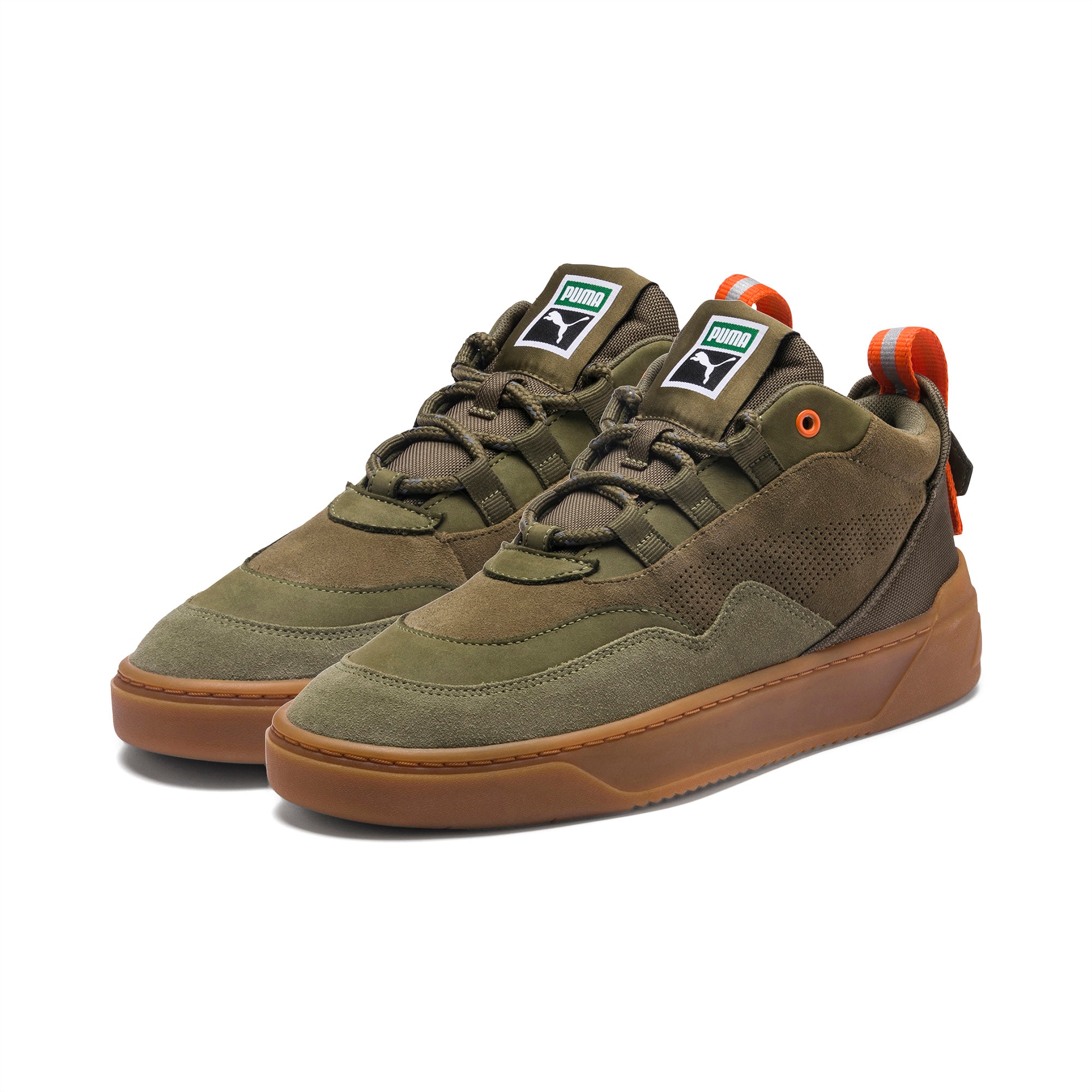 puma basket olive green