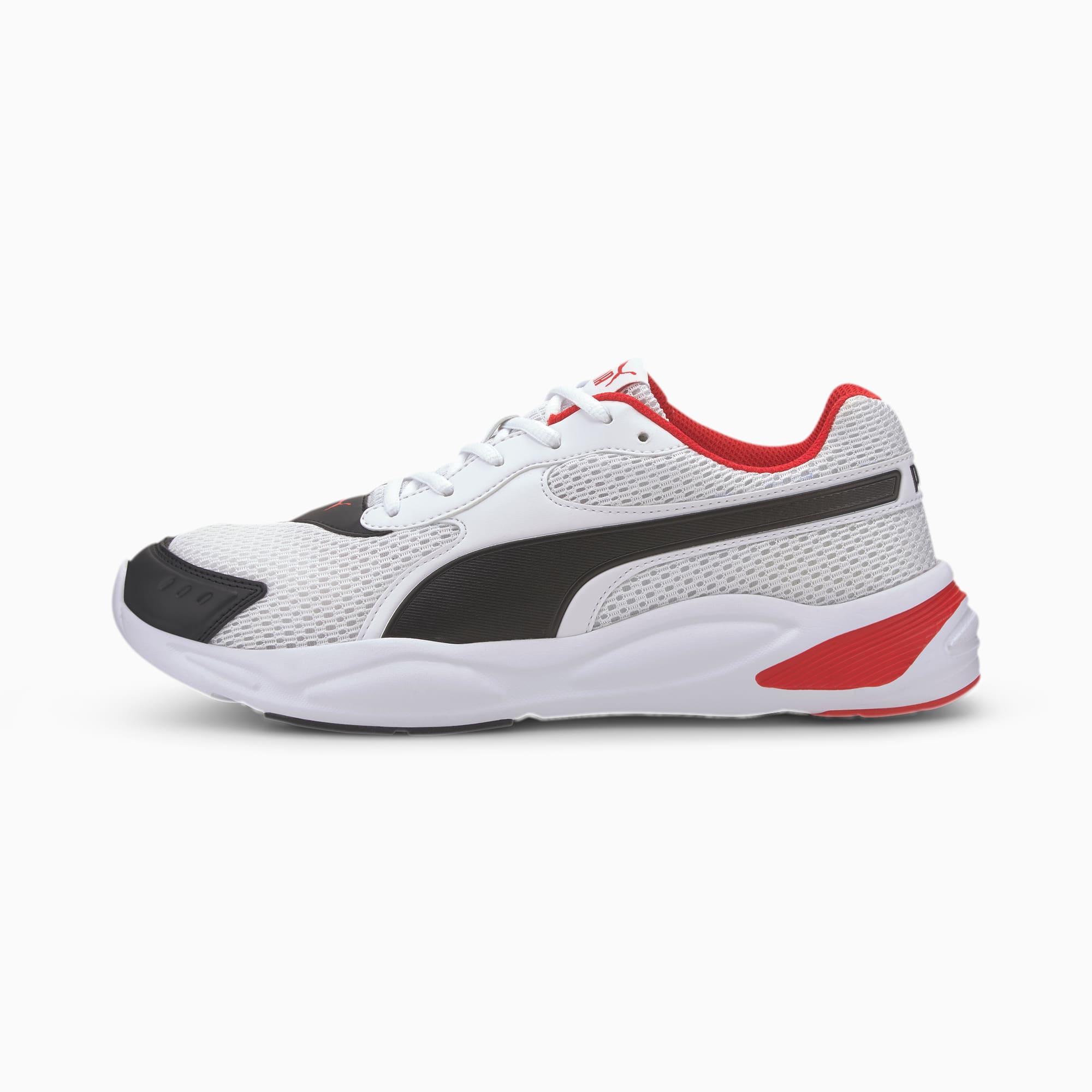 puma shoes black red