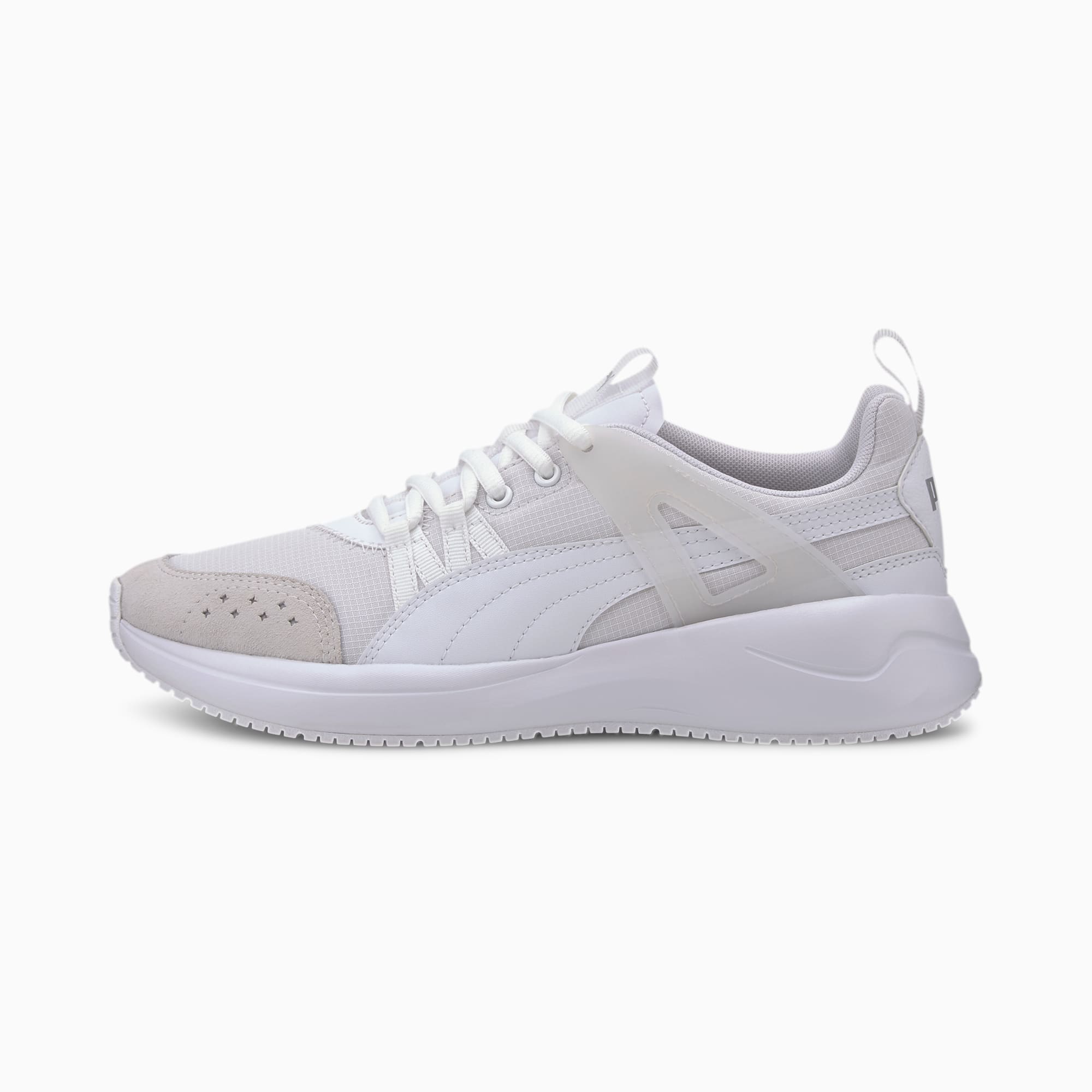 puma cat runner white & silver running shoes