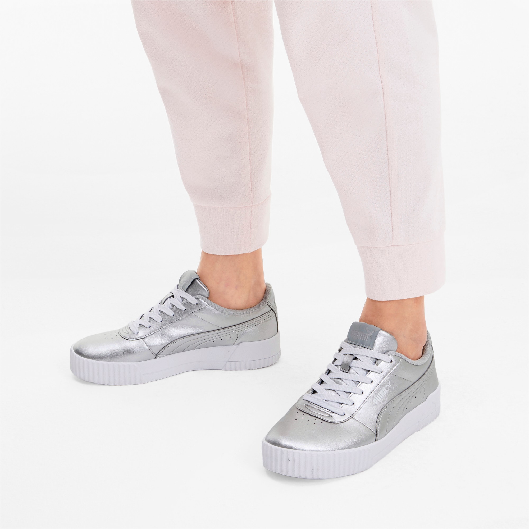 puma silver trainers