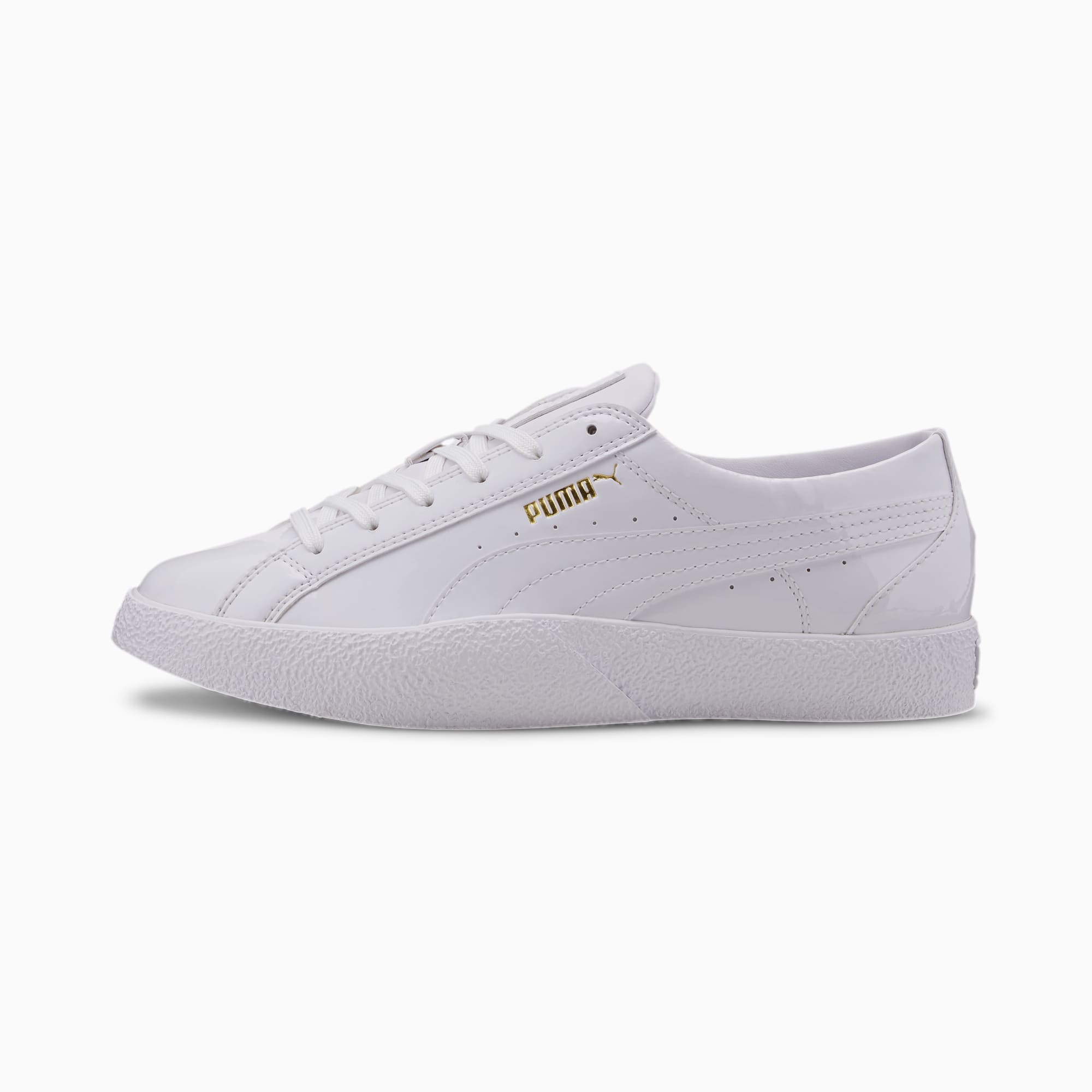 puma white patent trainers