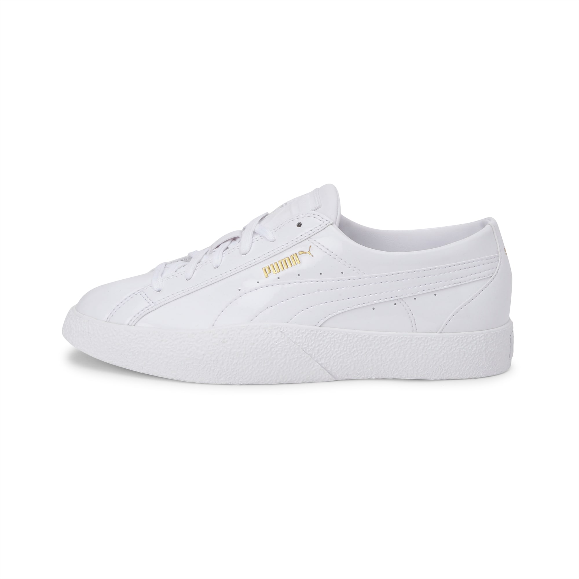 puma white patent trainers