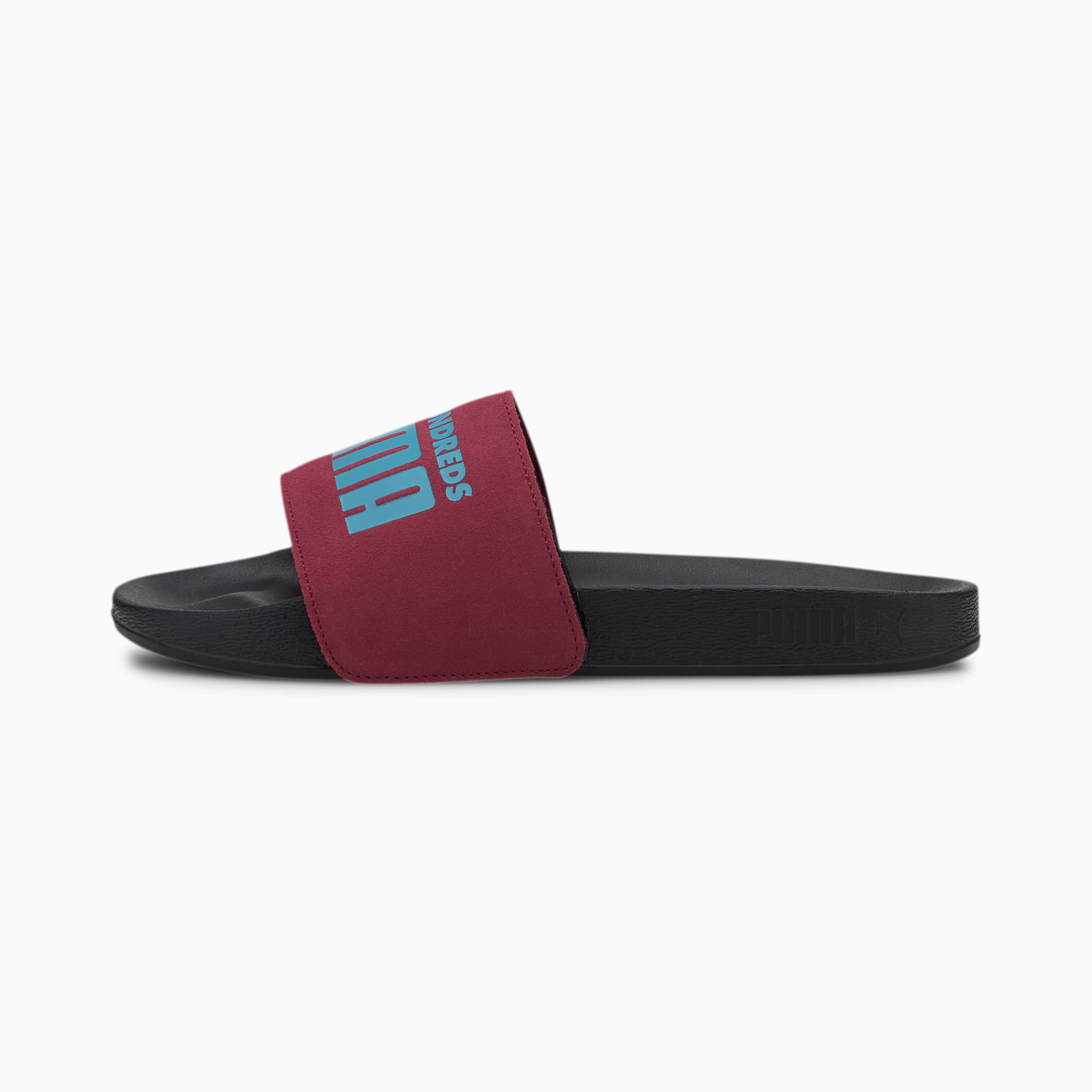 burgundy puma slides