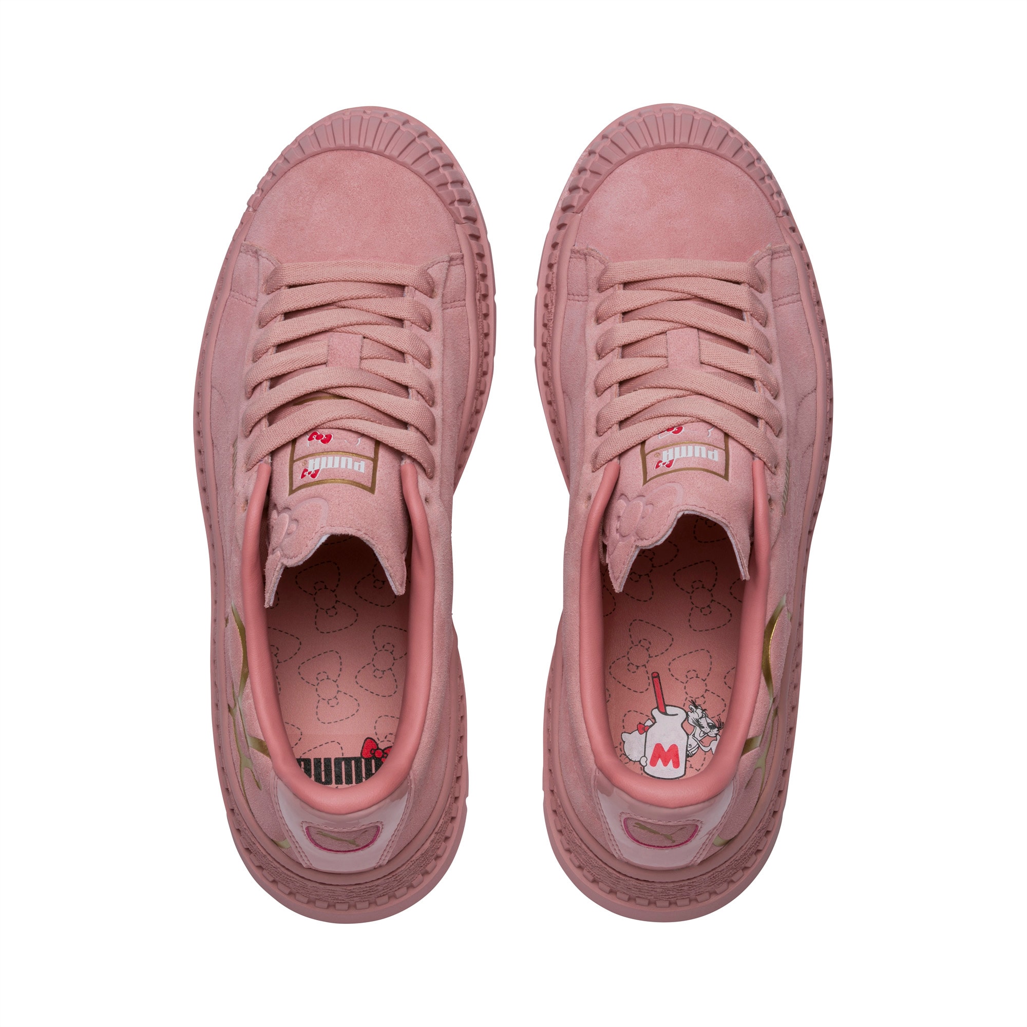 pink and gold puma shoes