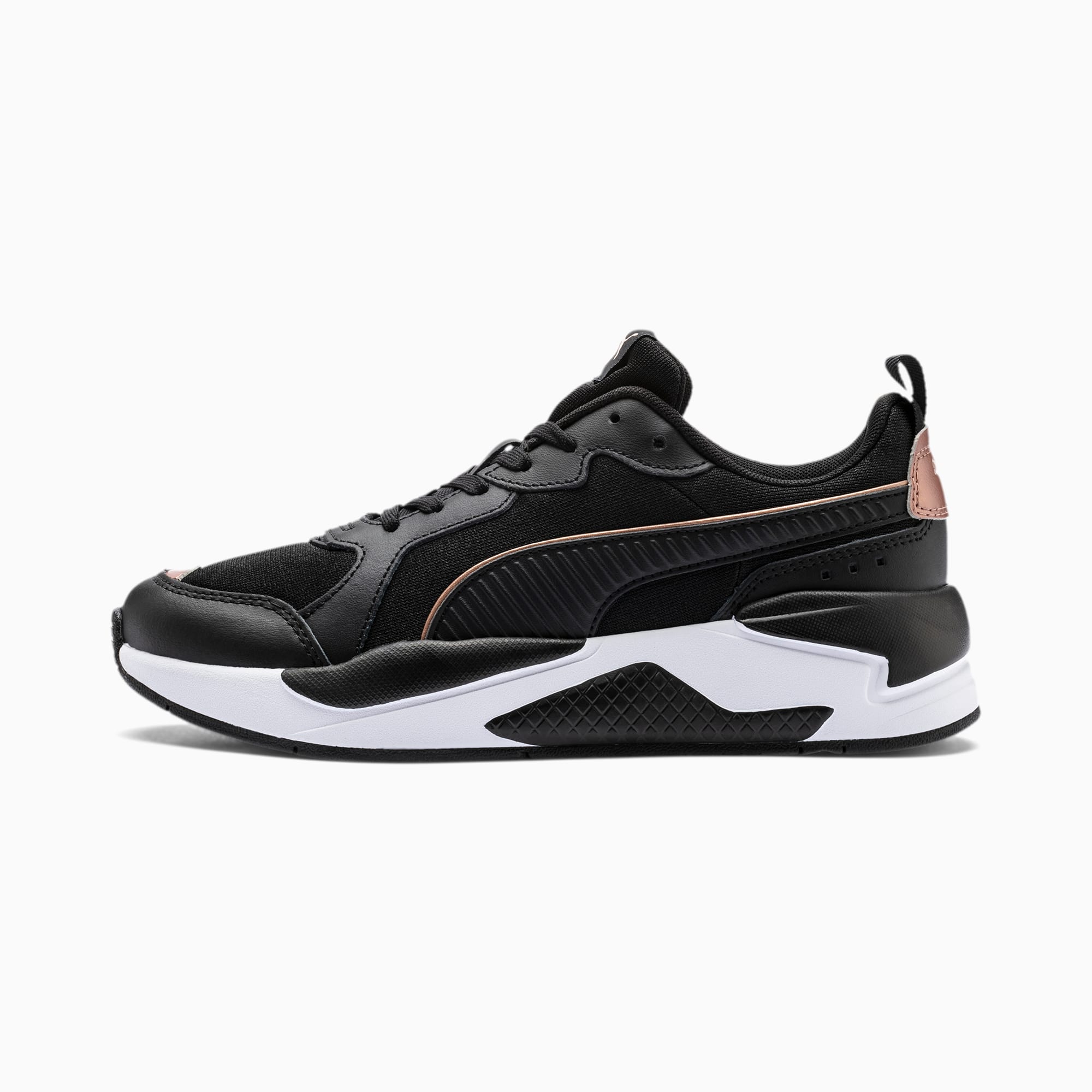 puma black and rose gold trainers