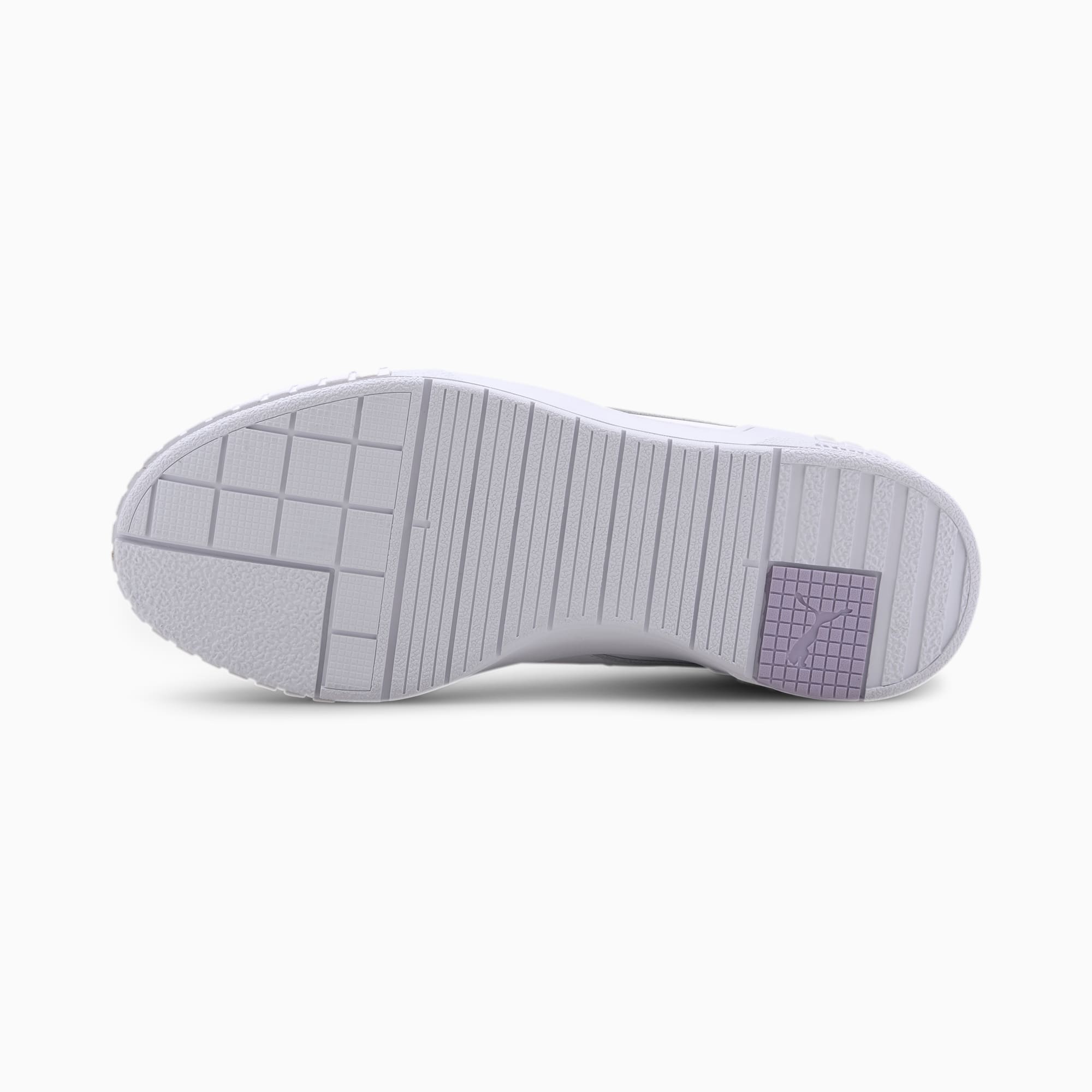 puma cali sport glow metallic trainers in white