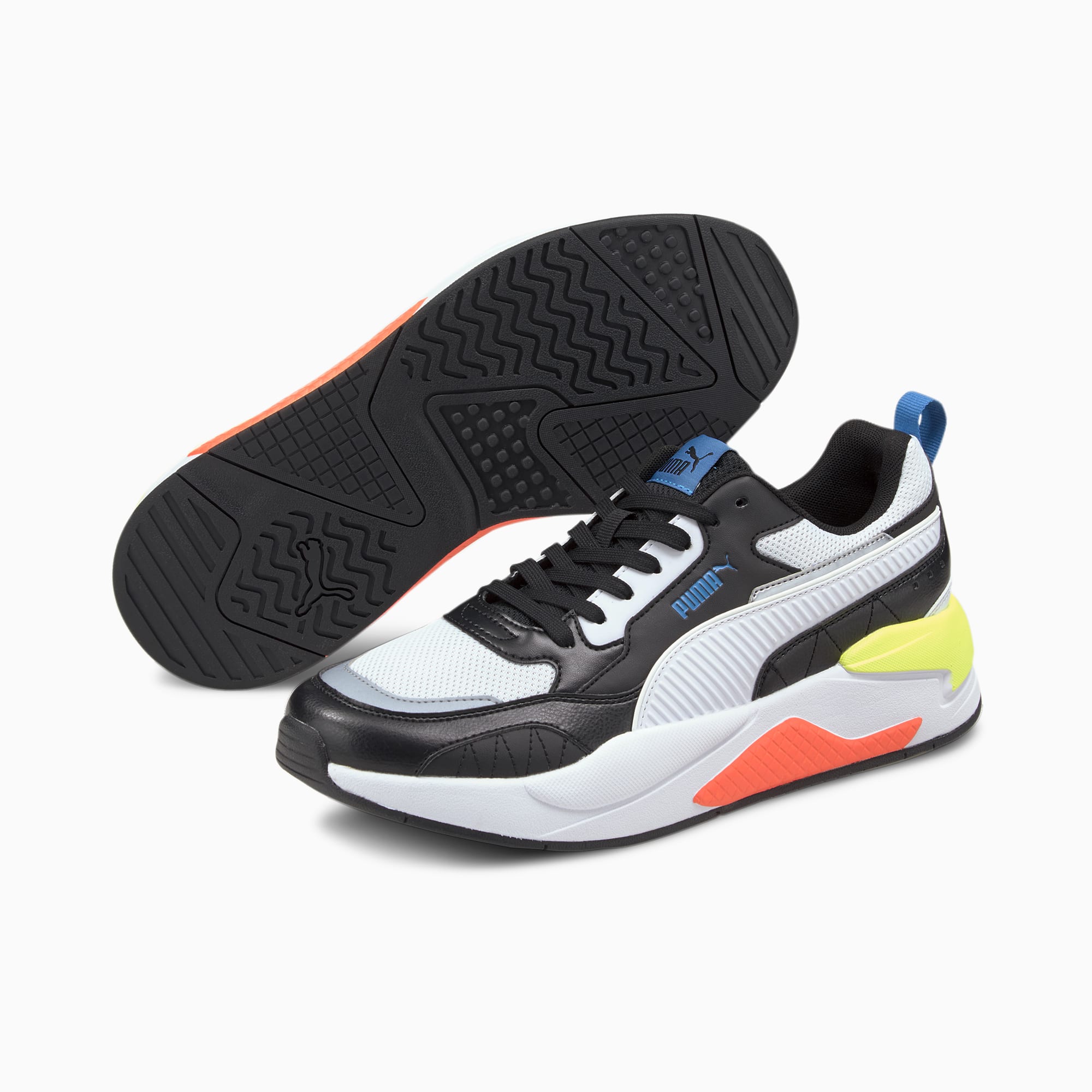Baskets X-Ray 2 Square, Puma Black-Puma White-Star Sapphire-SOFT FLUO YELLOW, large