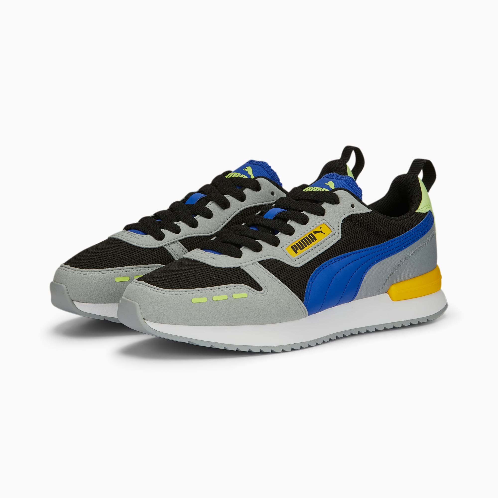 R78 Runner Trainers, PUMA Black-Royal Sapphire-Cool Mid Gray-Pelé Yellow, large