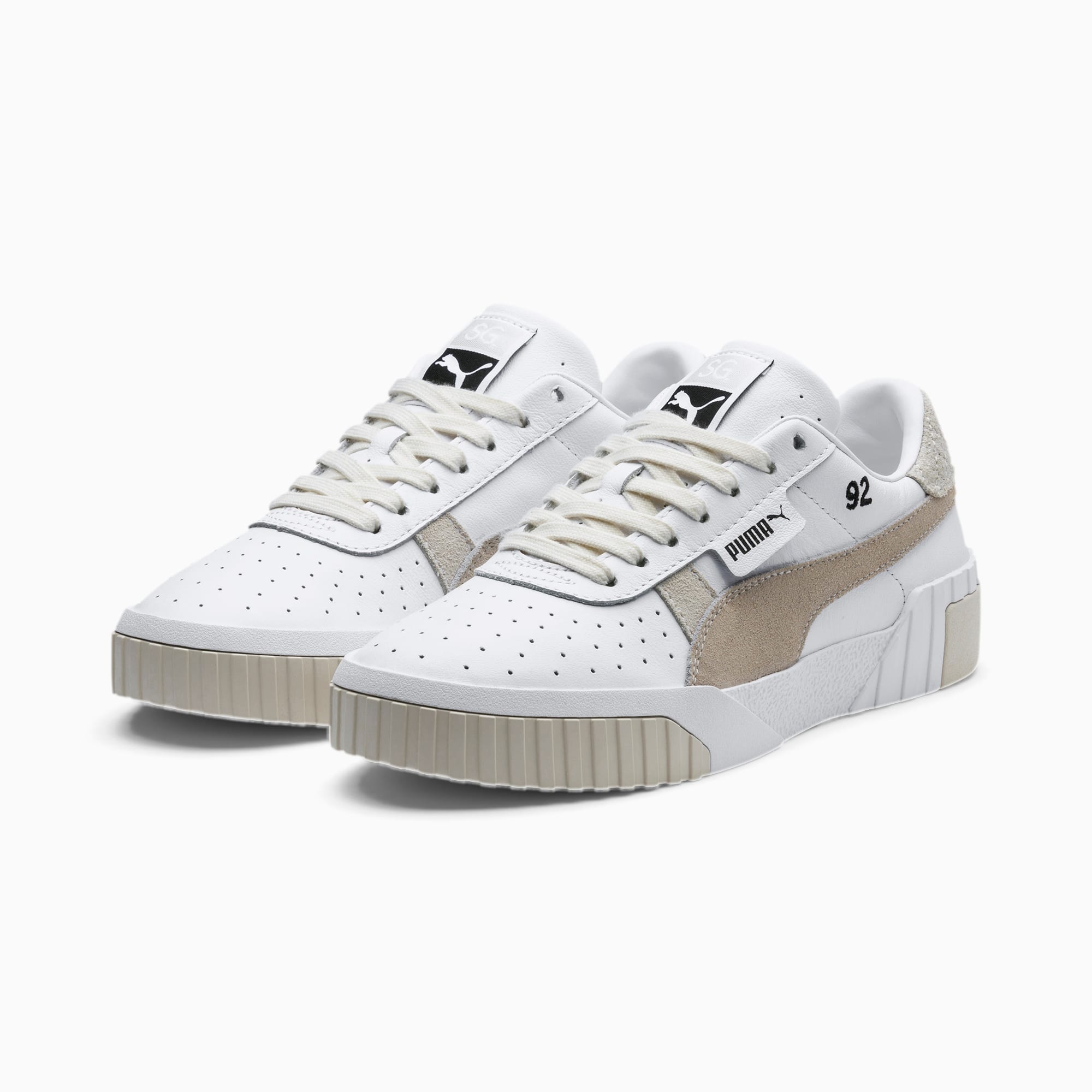 PUMA x SELENA GOMEZ Cali Lthr Suede Women's Trainers | Puma White-Silver  Gray | PUMA Selena Gomez | PUMA