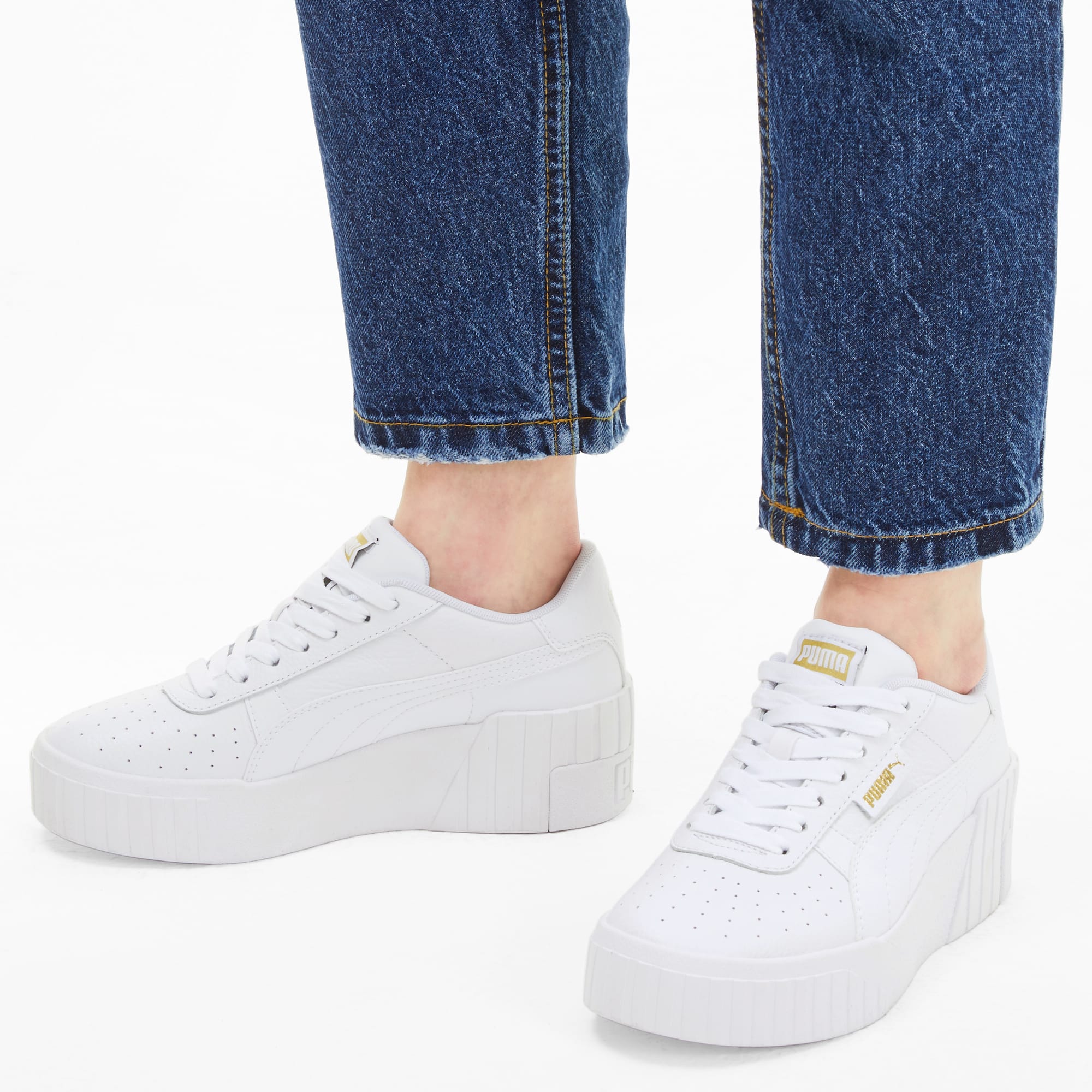 puma white wedge sneakers