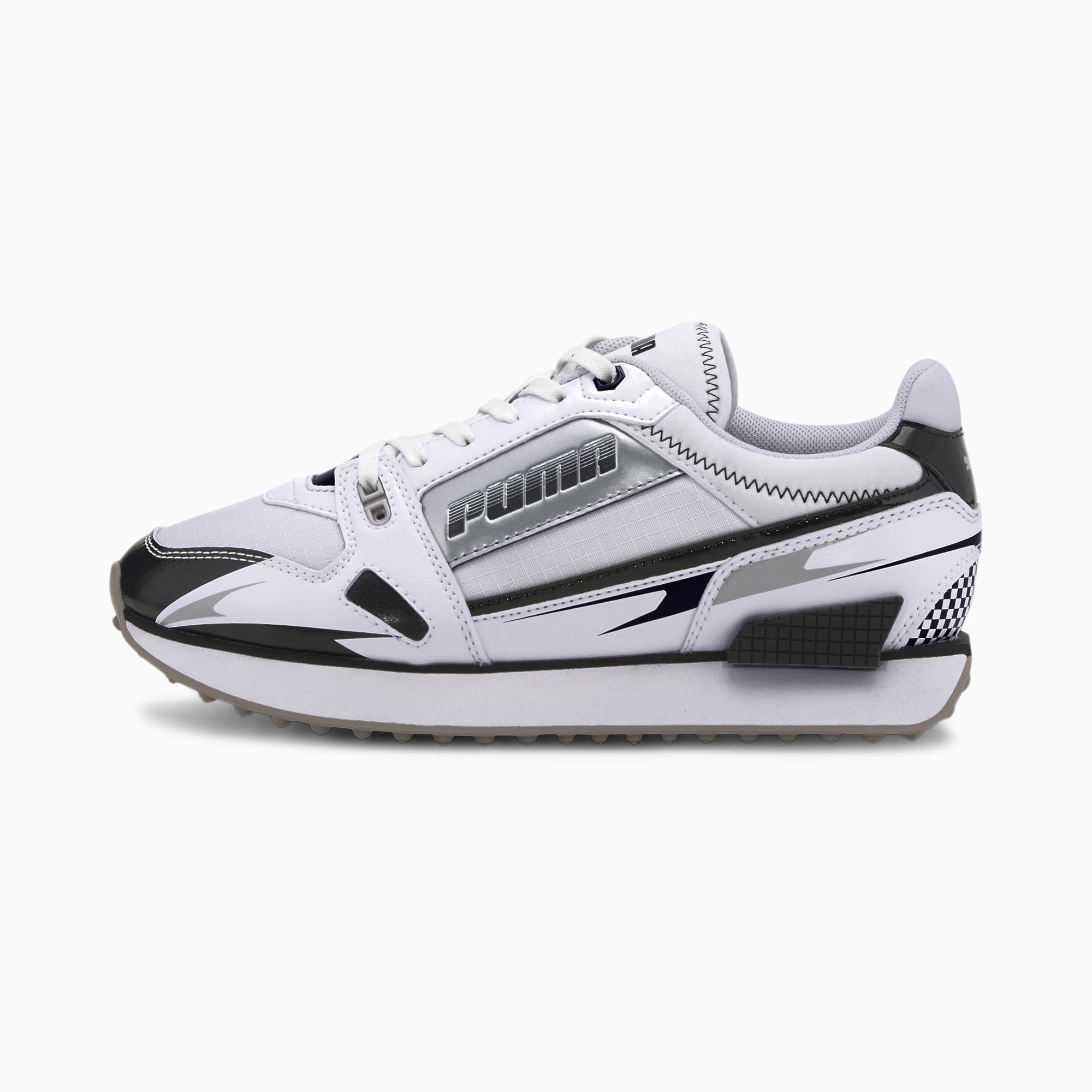 puma black n white shoes