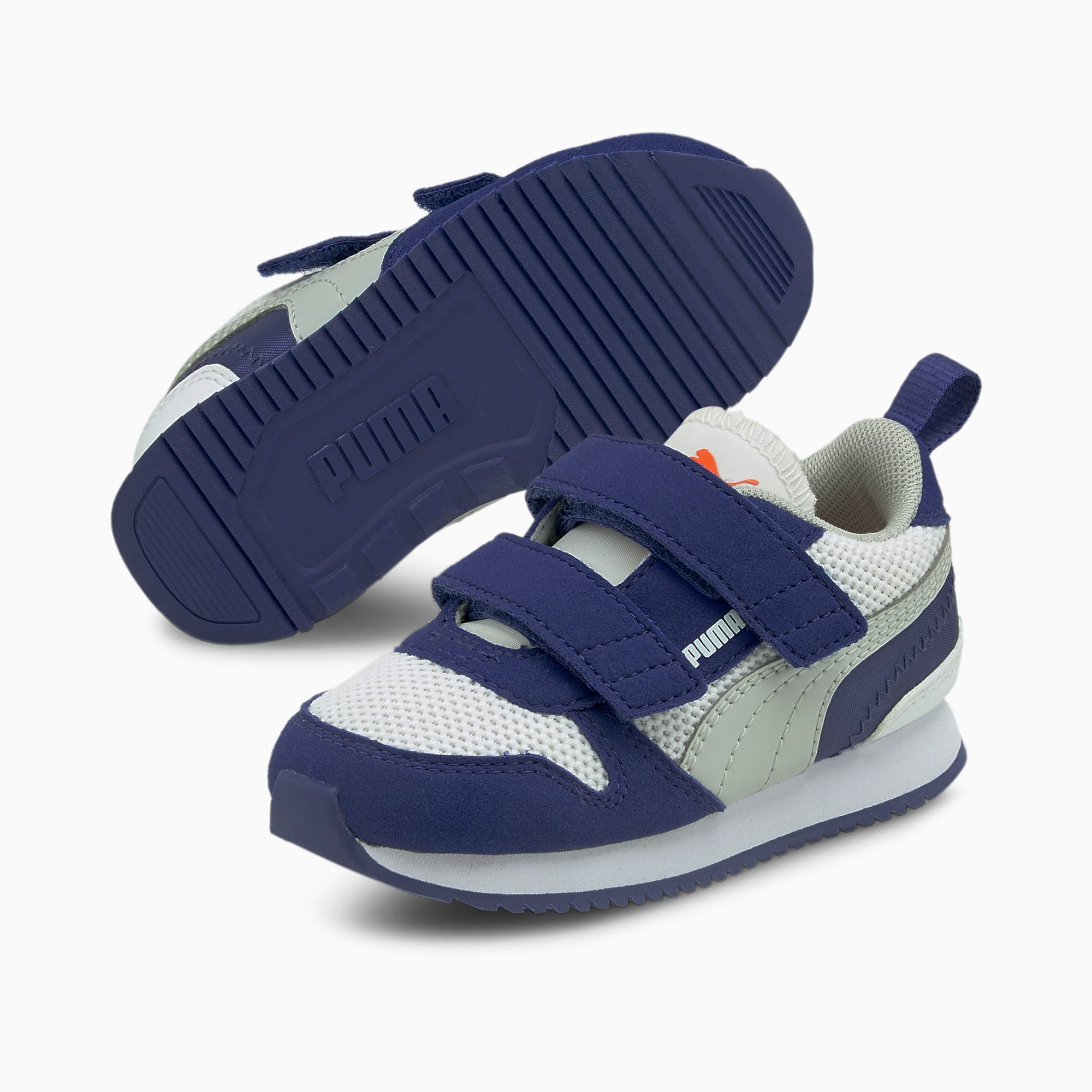 R78 Babies' Trainers, Puma White-Gray Violet-Elektro Blue, large