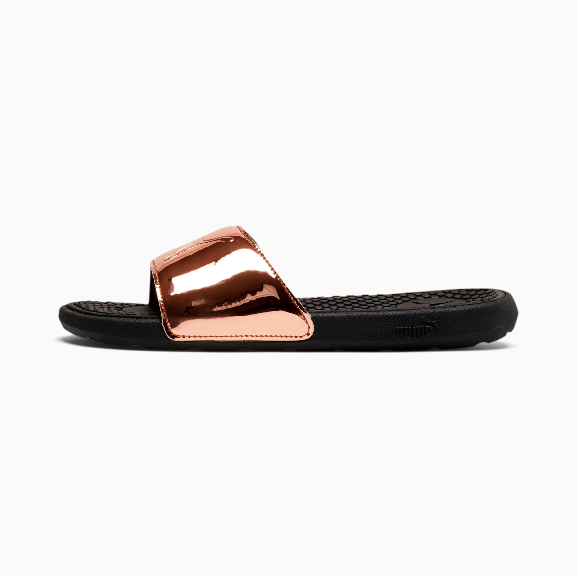 Puma slides womens gold