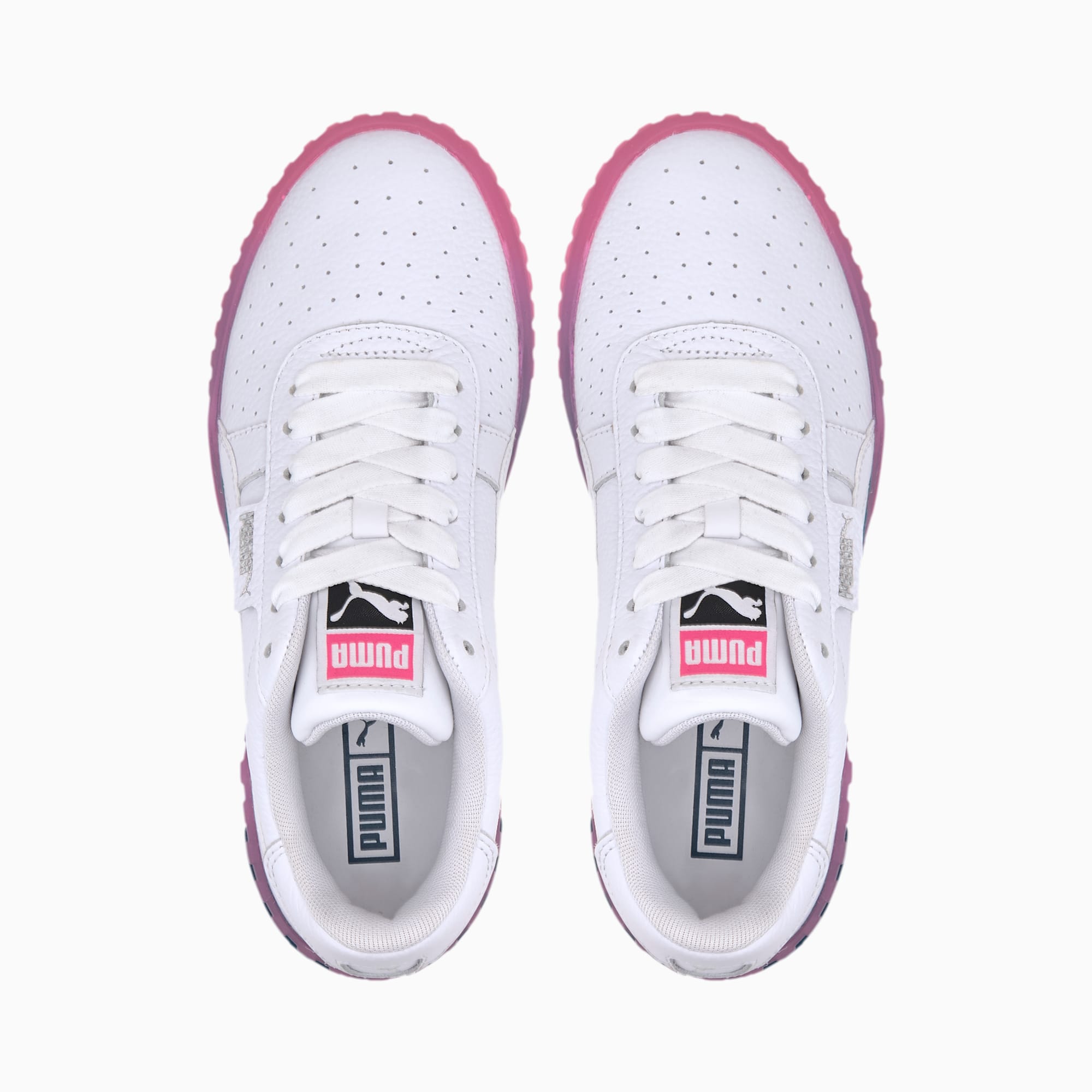 Puma cali white hotsell pink silver