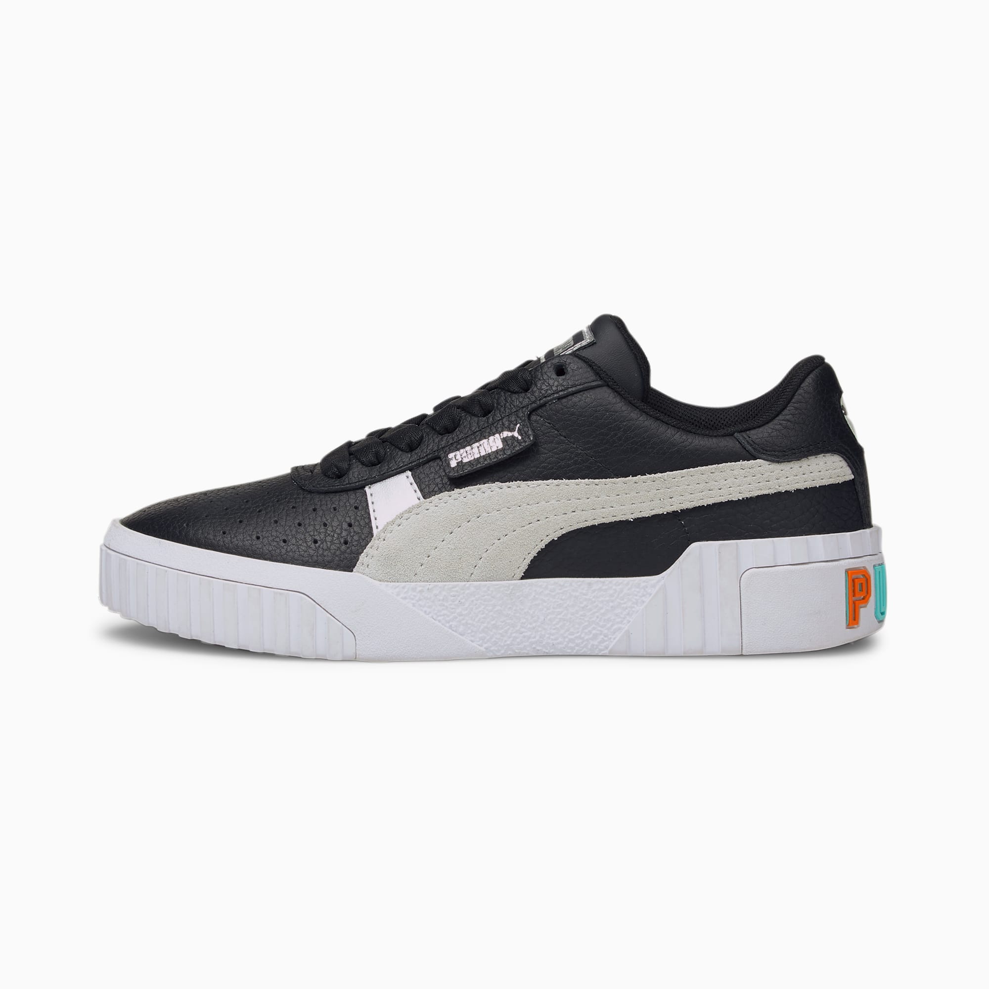 puma white and black trainers