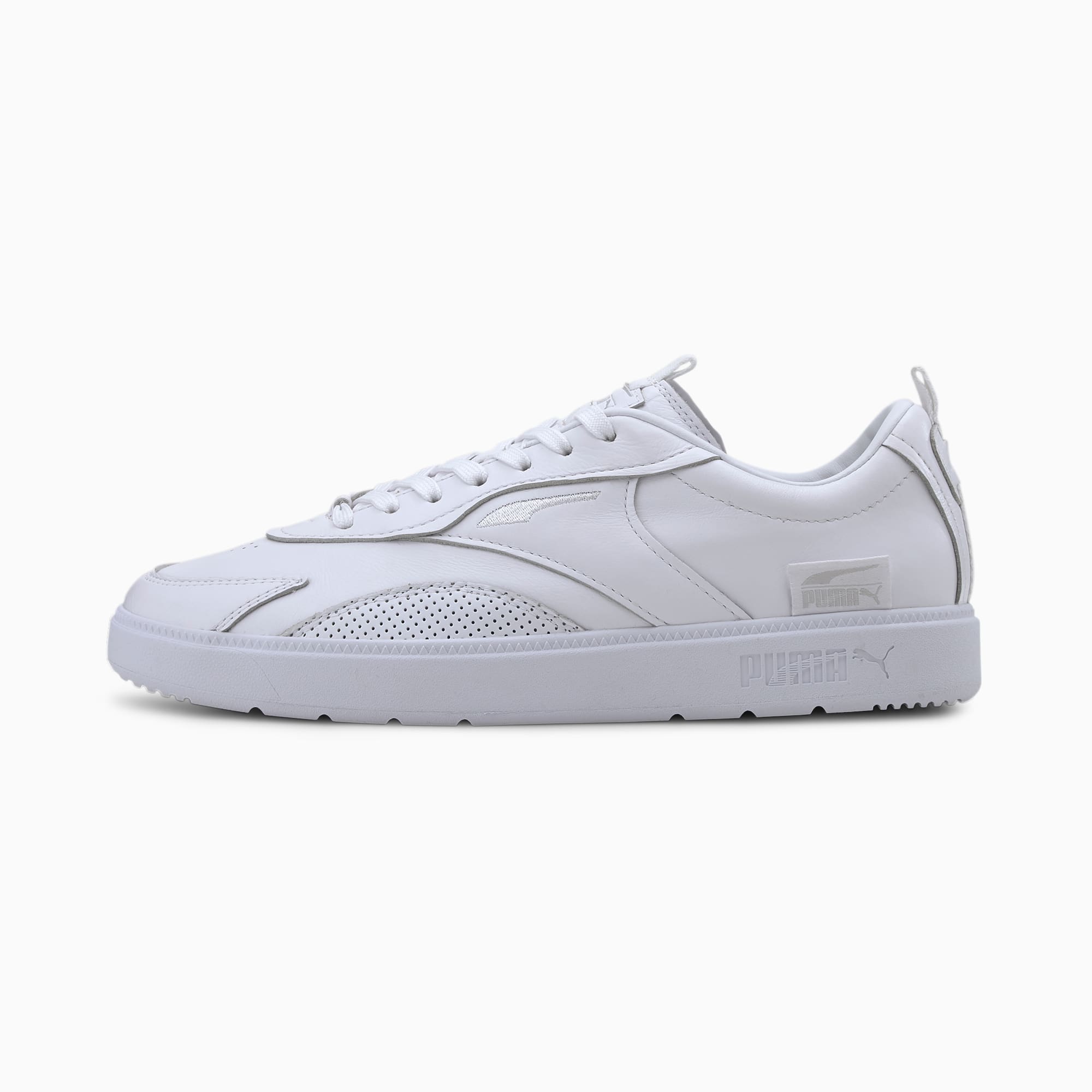 all white leather pumas