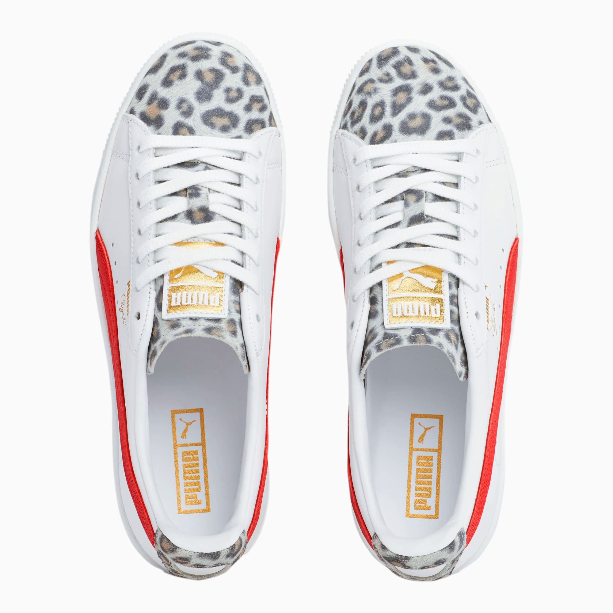 sneakers with leopard accent