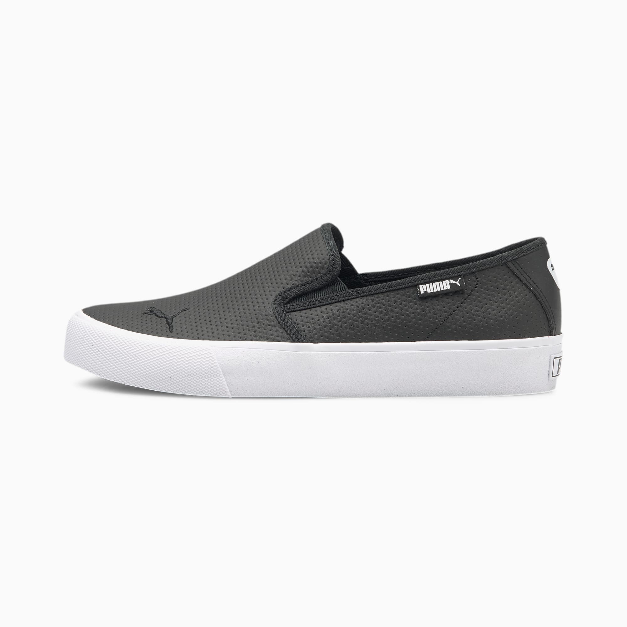 puma slip on white