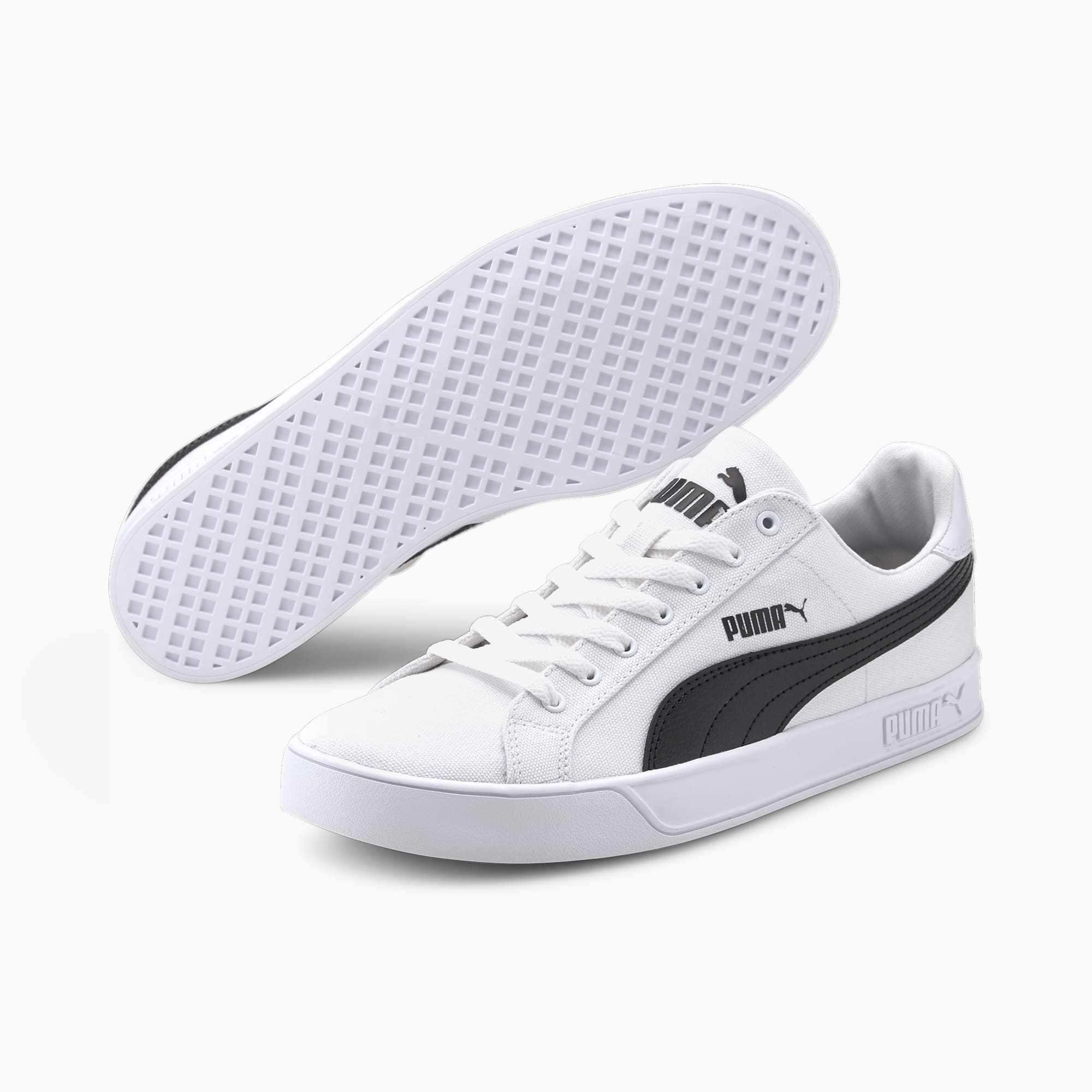Smash Vulc Canvas Unisex Sneakers Puma White Puma Black PUMA