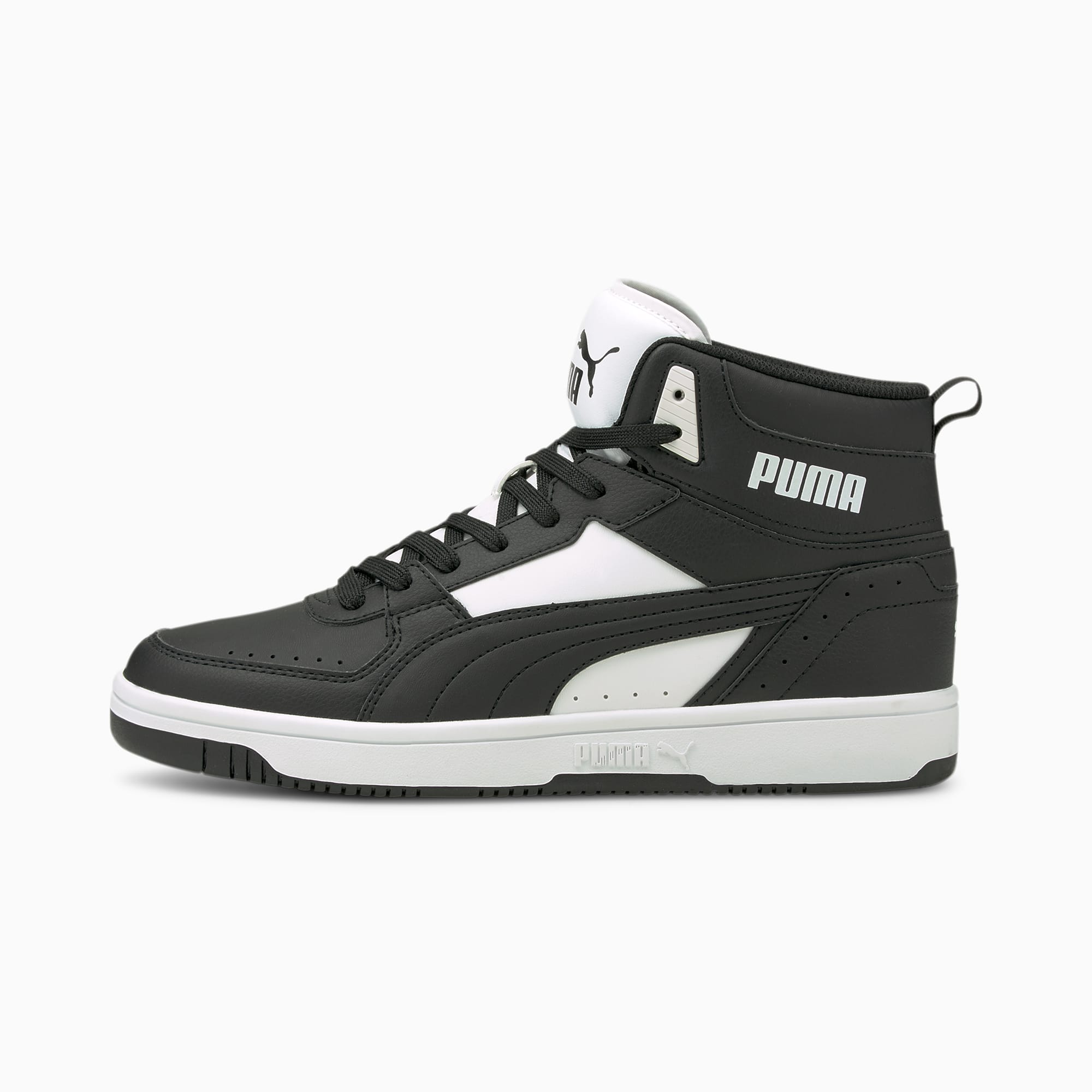 Black and white puma high tops cheap