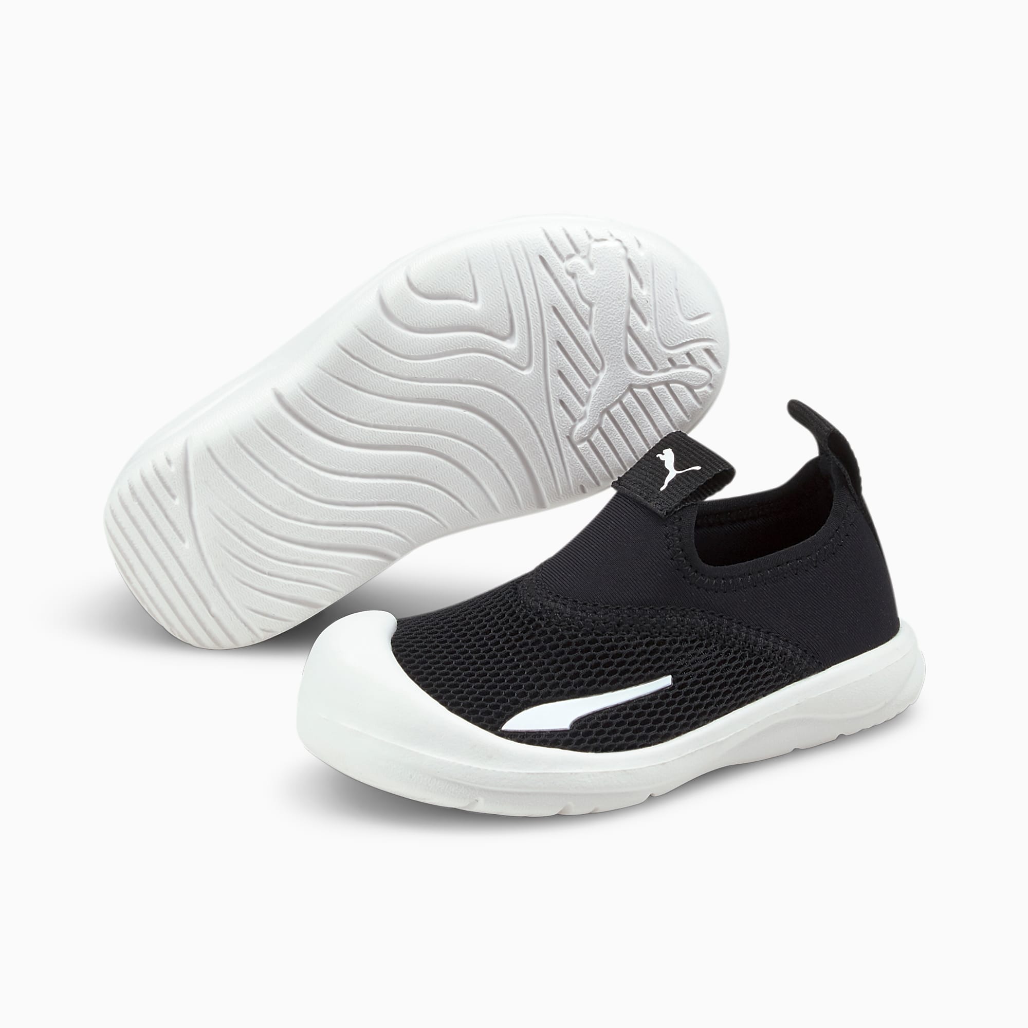 Aquacat Shield Babies' Sandals, Puma Black-Puma White, large