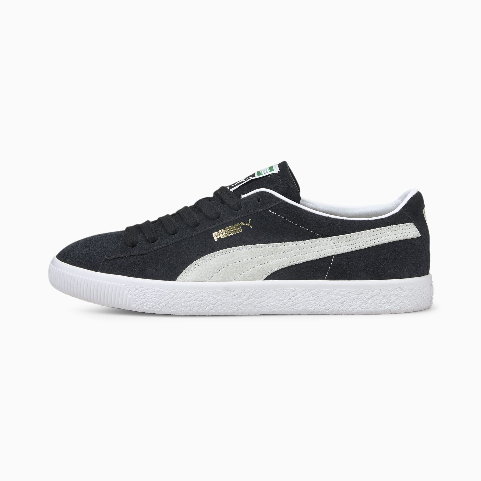 Puma black suede trainers deals