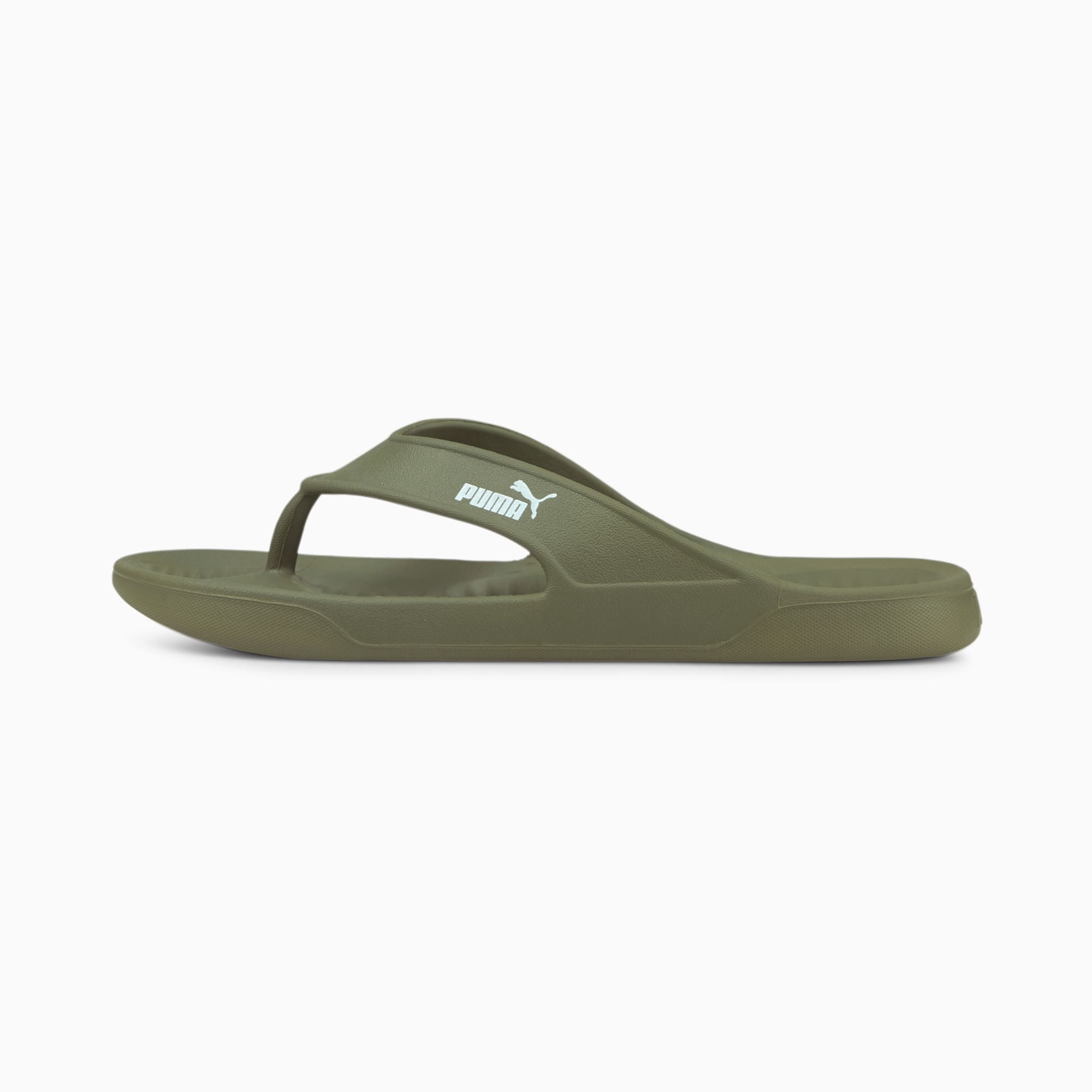 Puma green flip flops deals