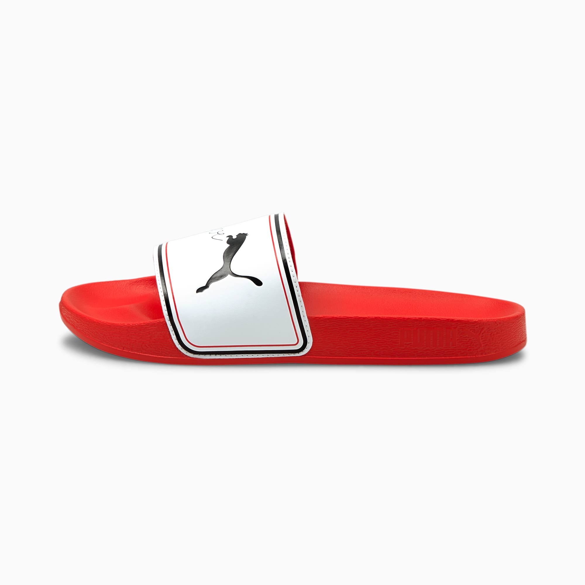puma flip flops red