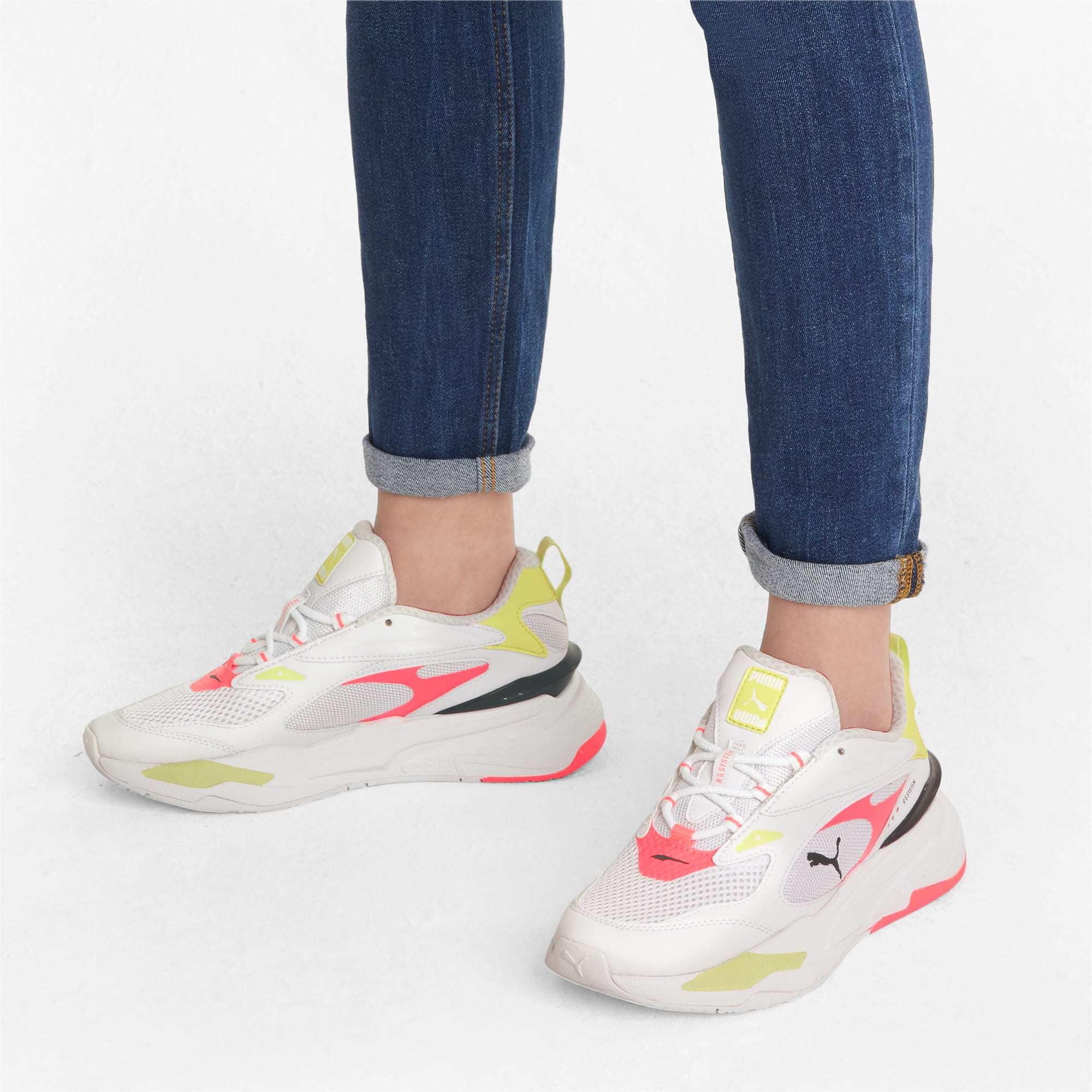 RS-Fast Pop Damen Sneaker, Puma Wht-Ign Pink-Soft F Ylw, extralarge