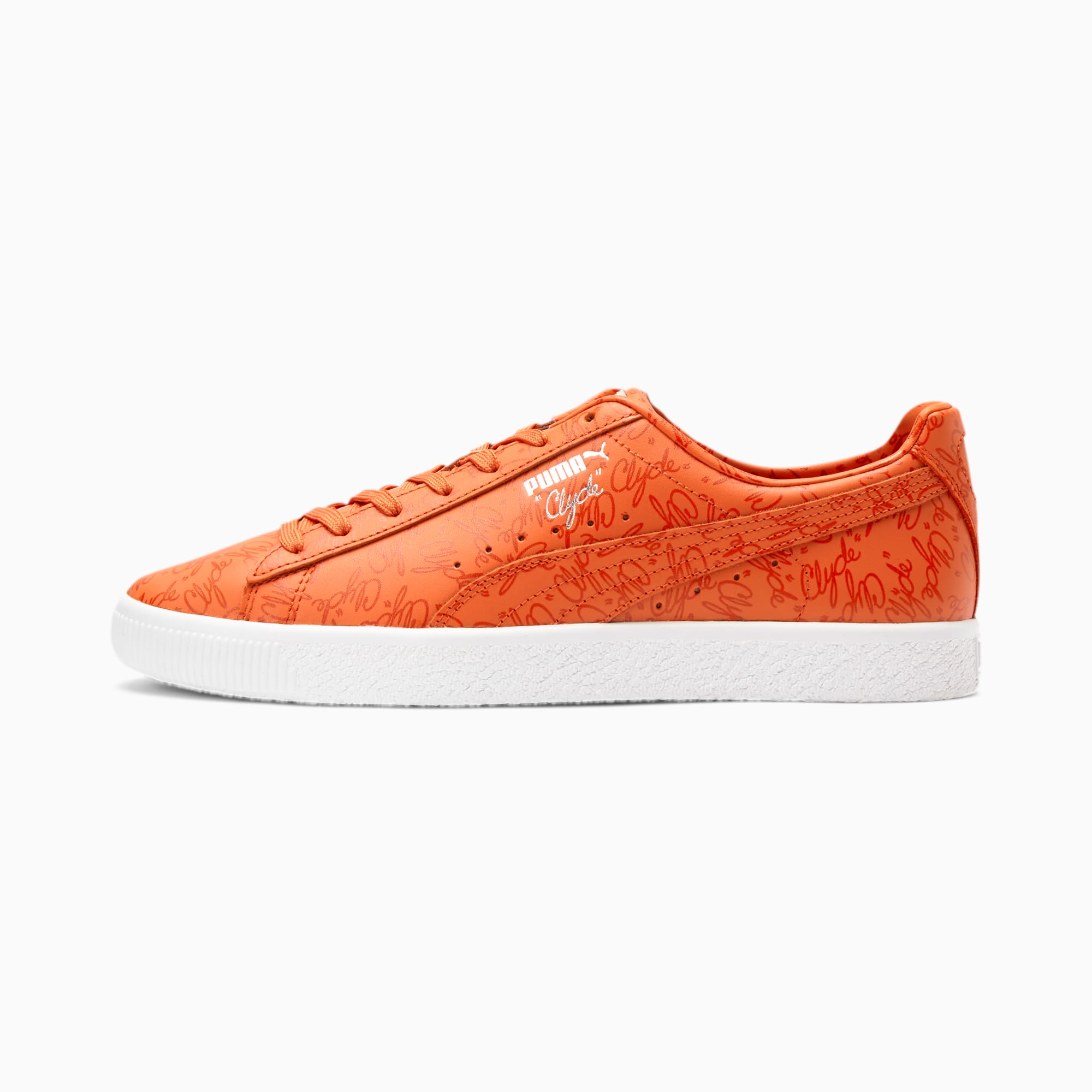 Orange puma clyde best sale