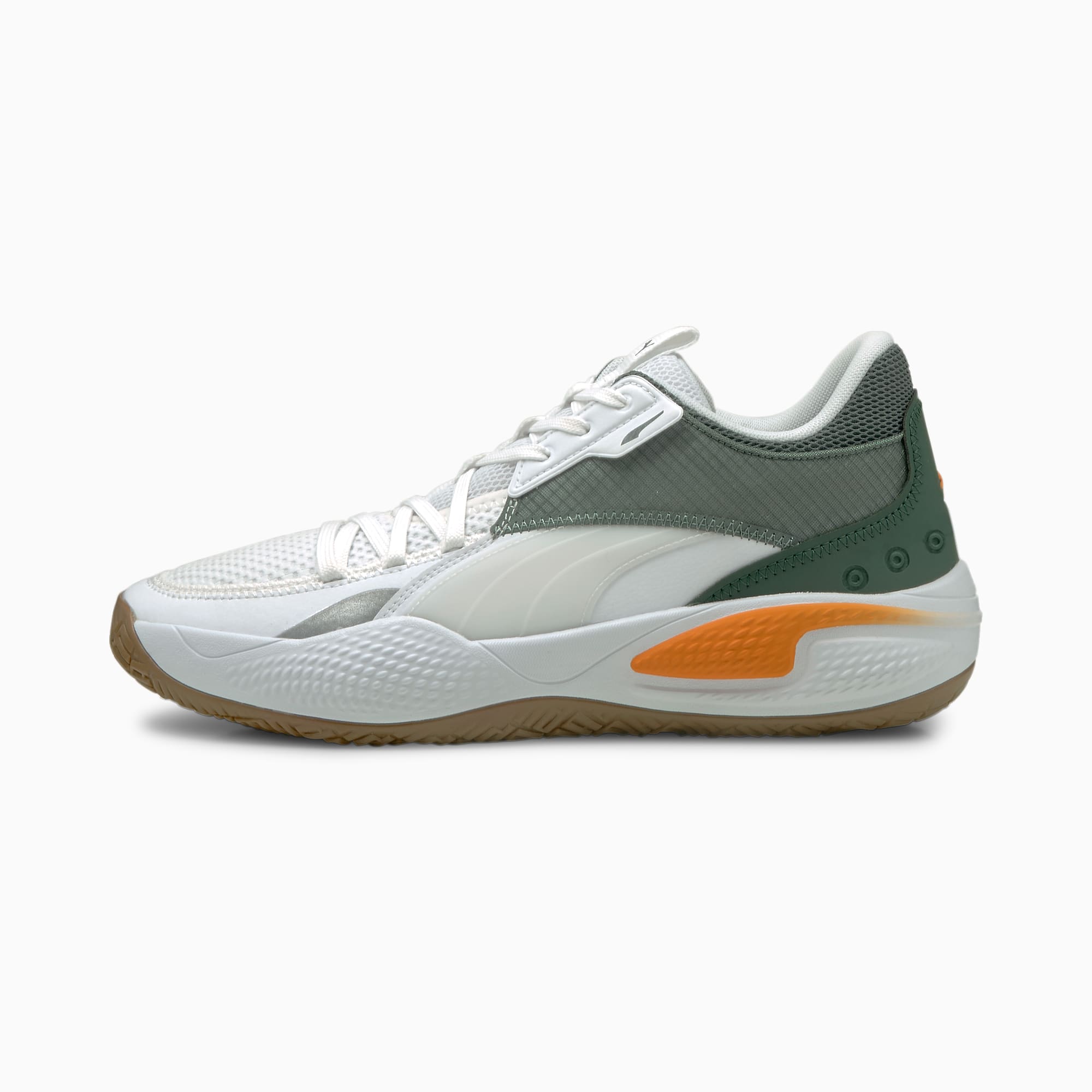 Court Rider Pop Basketball Shoes Puma White Vibrant Orange PUMA