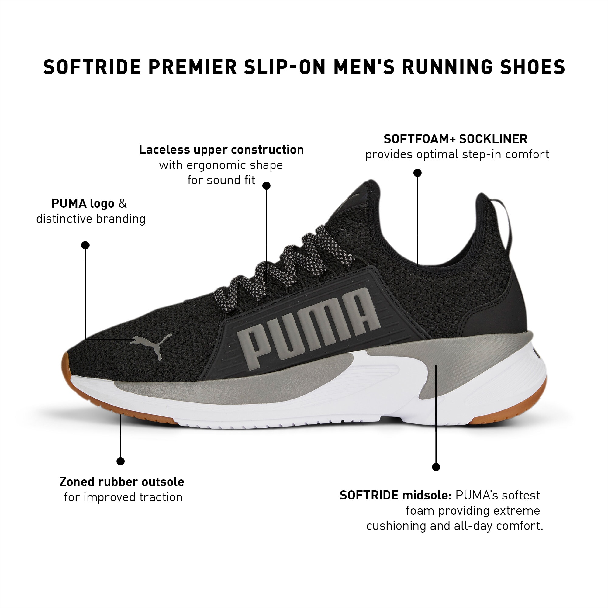 Mens grey puma shoes discount