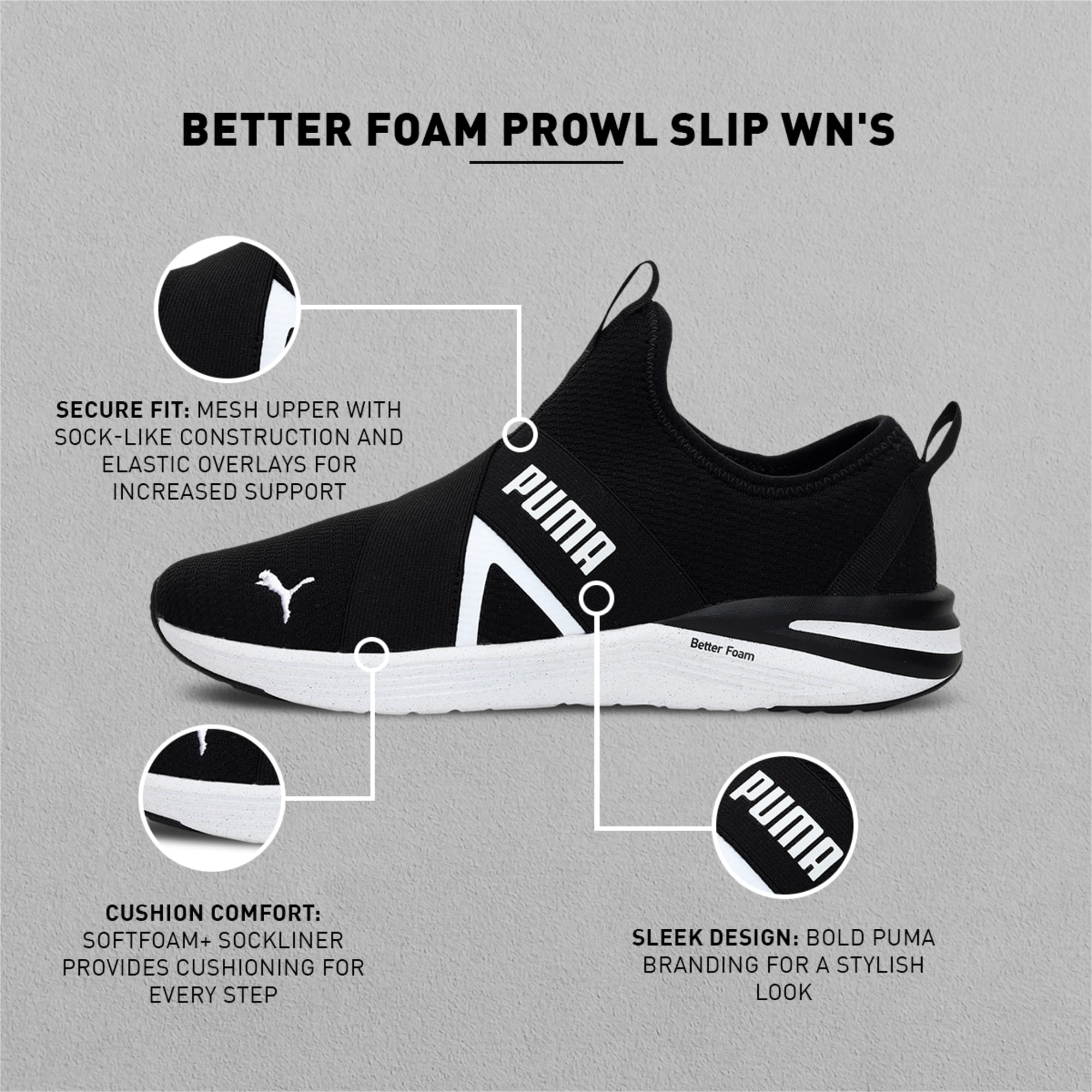 Puma mesh slip on top