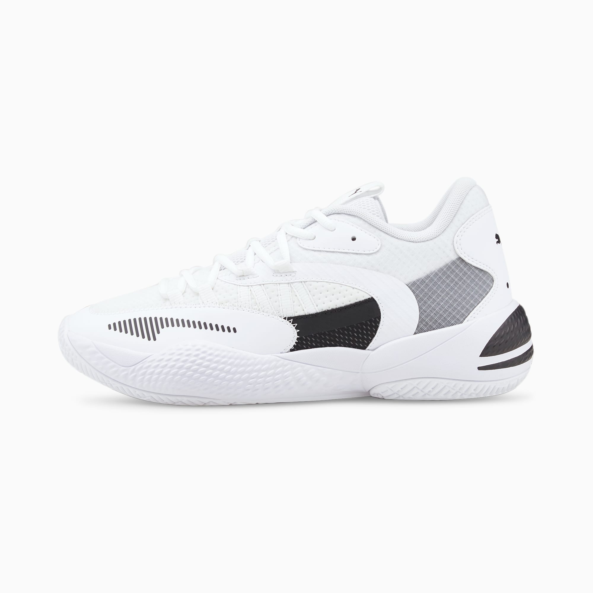 White puma basketball shoes top