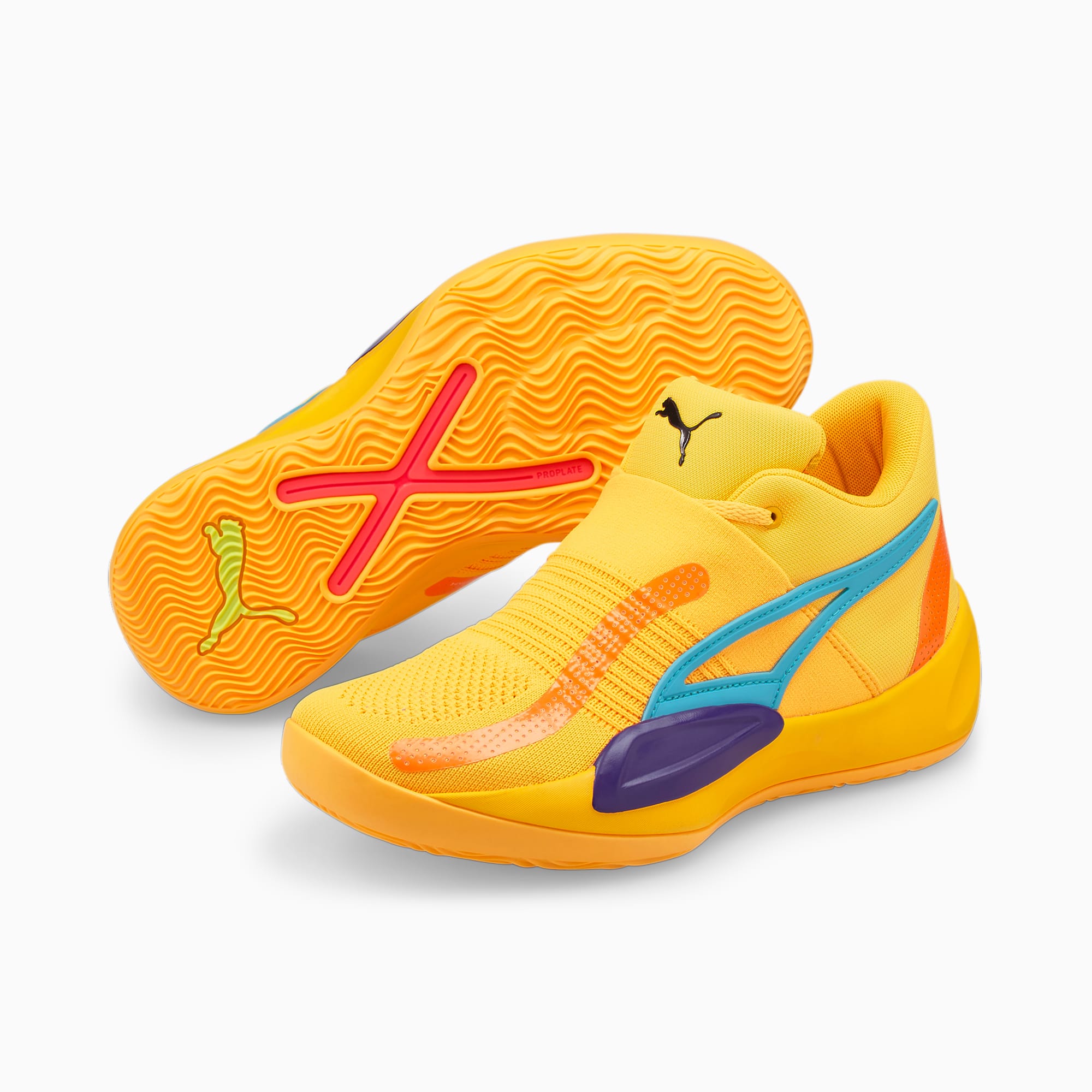 Puma yellow basketball shoes shop