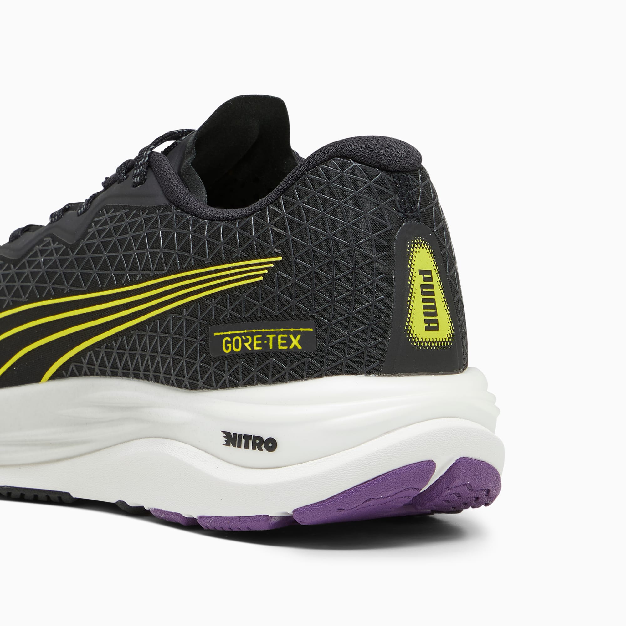 Puma Velocity Nitro 2 GTX Wns Gore-Tex Black Yellow Women Running Shoe  377508-04