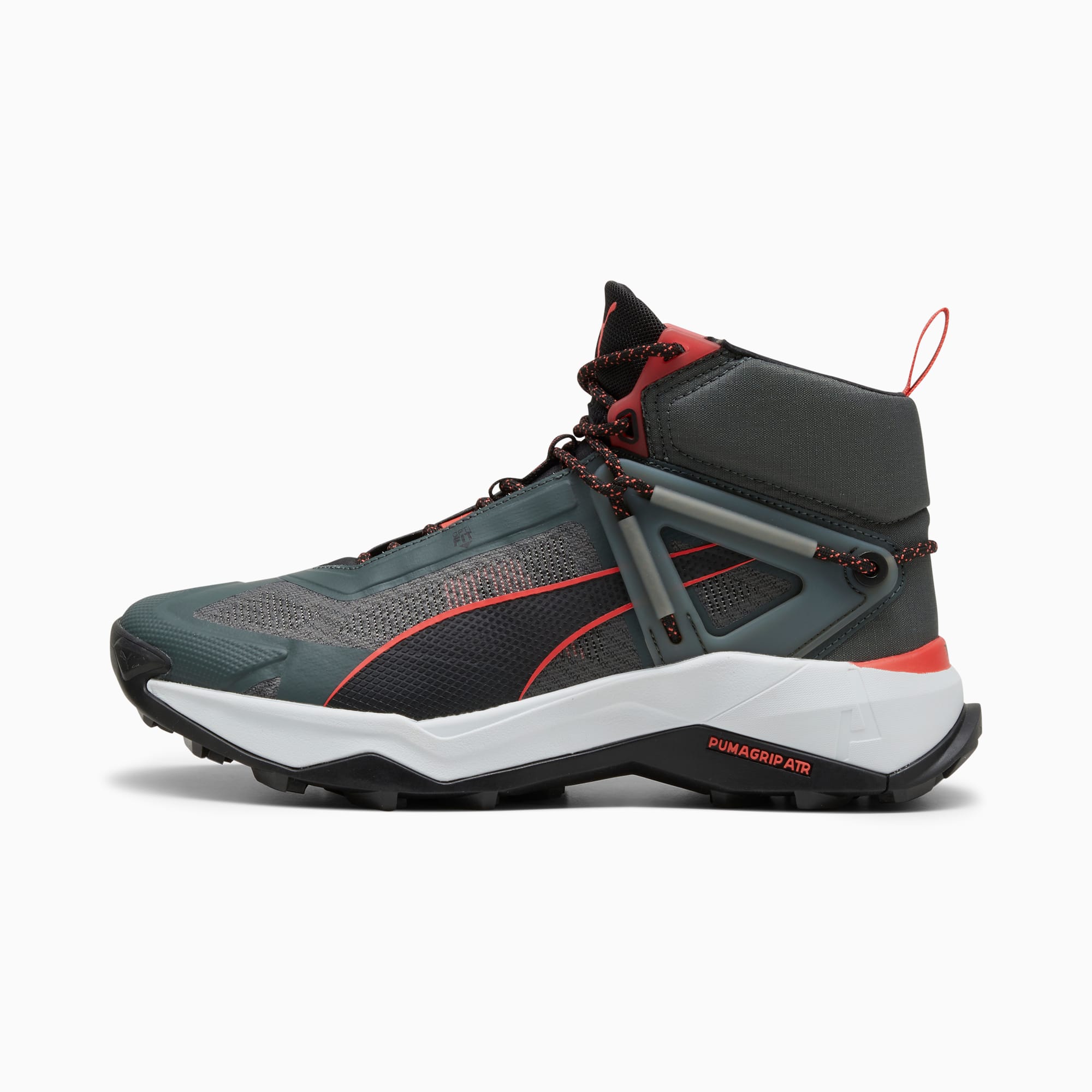 Explore NITRO Mid Hiking Shoes Men, Mineral Gray-PUMA Black-Active Red, PUMA Shop All Puma